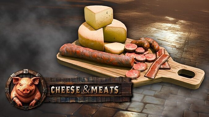 3DT Stylized Medieval Food Pack Low-poly 3D model 4