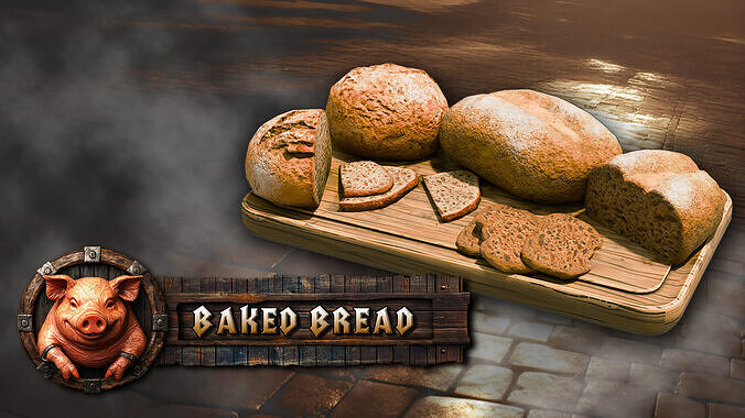 3DT Stylized Medieval Food Pack Low-poly 3D model 3