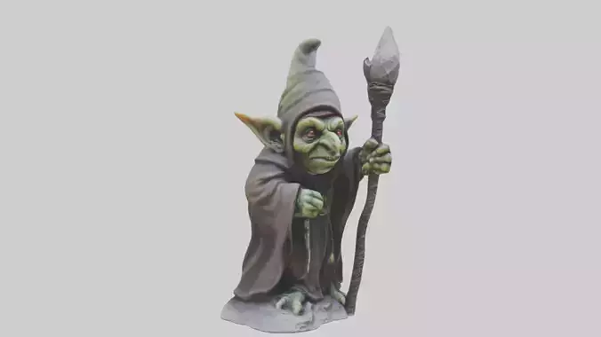 Goblin Sorcerer statue model Low-poly 3D model