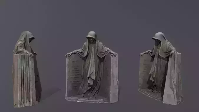 Dark Woman Low-poly 3D model