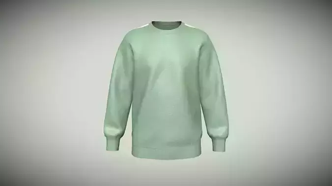 Mens Green Sweatshirt In Low Poly