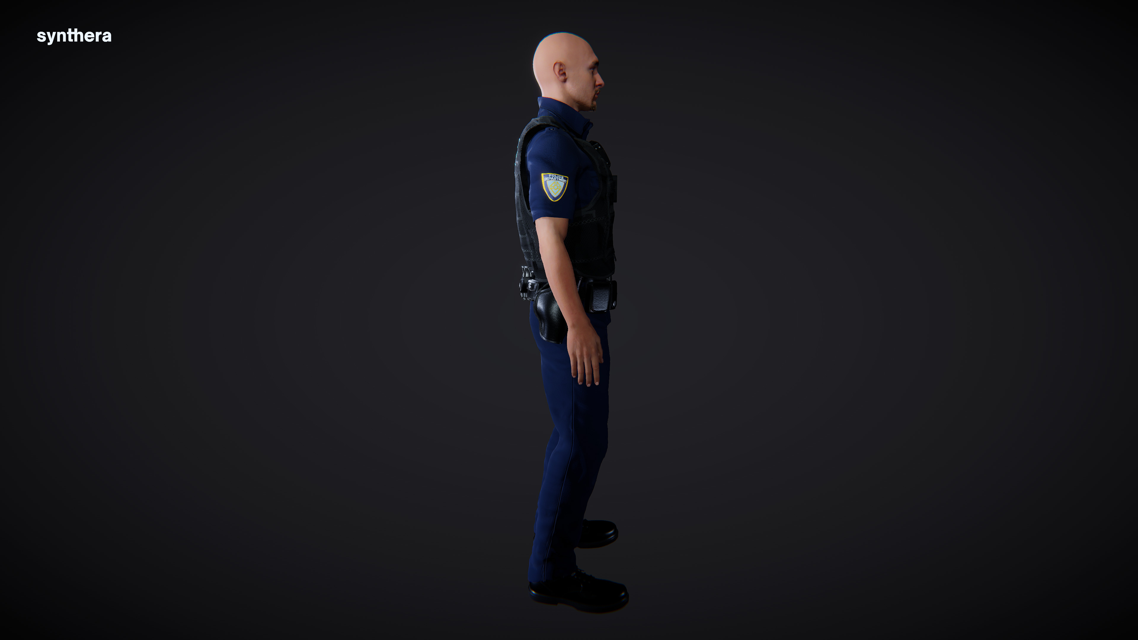 Police Man Actor 3D model_4