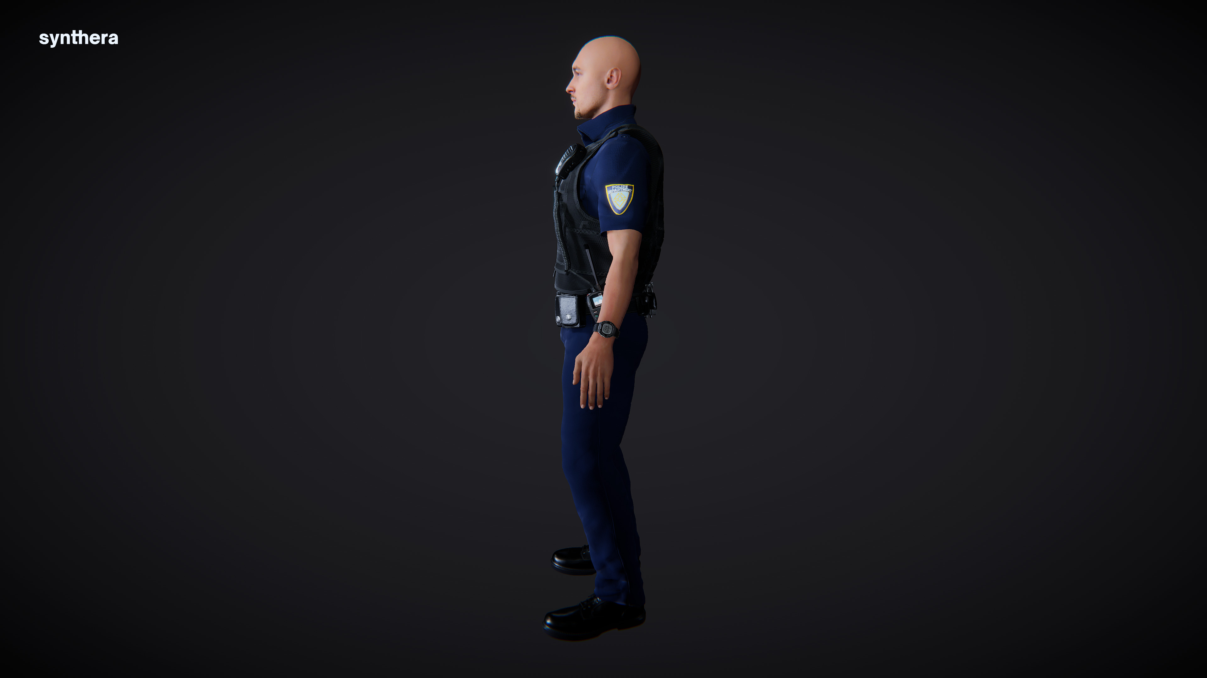 Police Man Actor 3D model_6