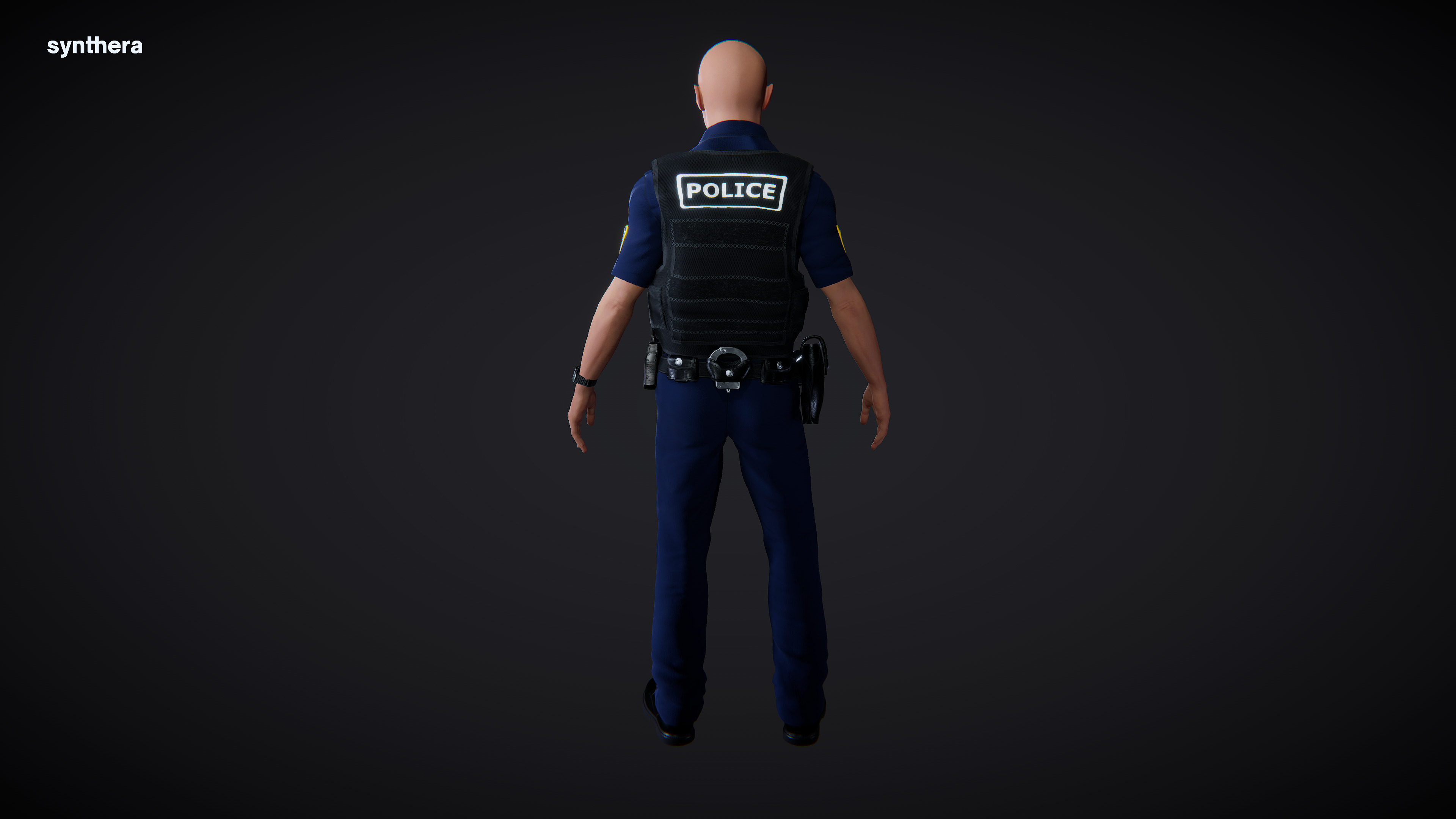 Police Man Actor 3D model_5
