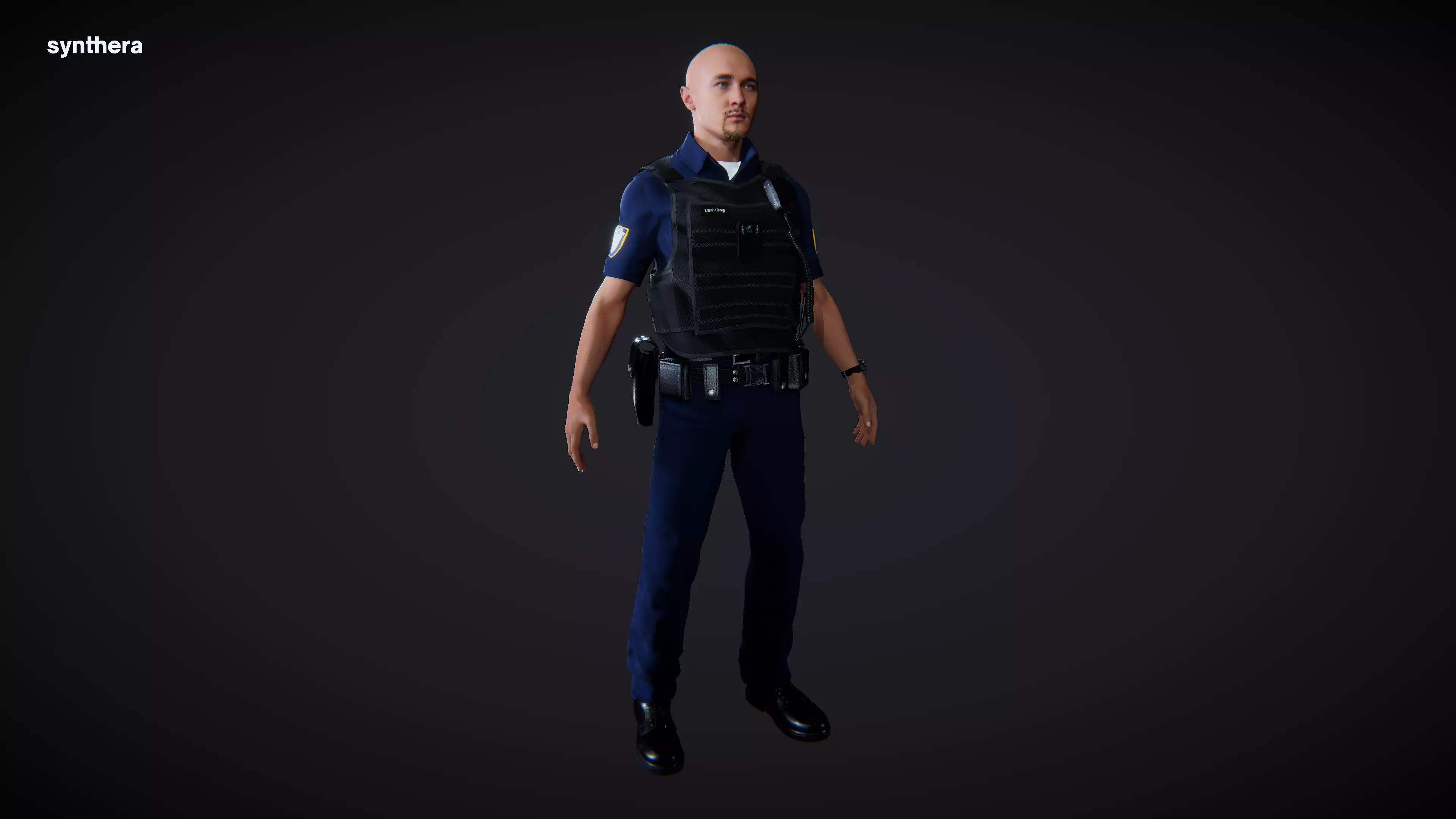 Police Man Actor 3D model_0
