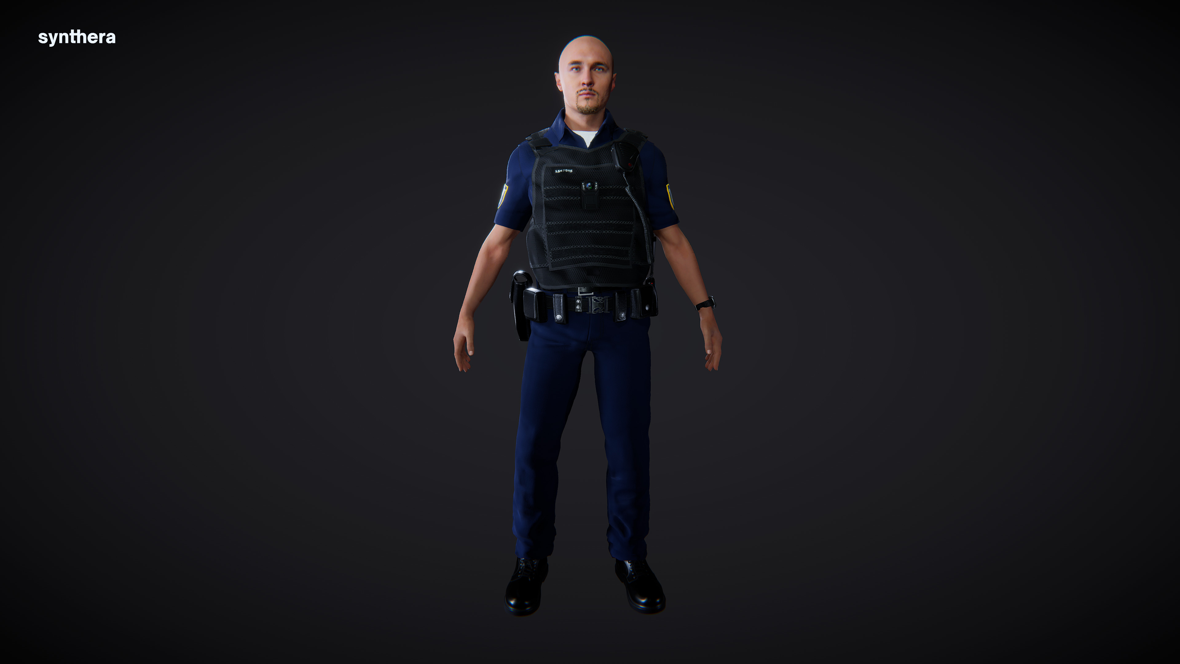 Police Man Actor 3D model_3