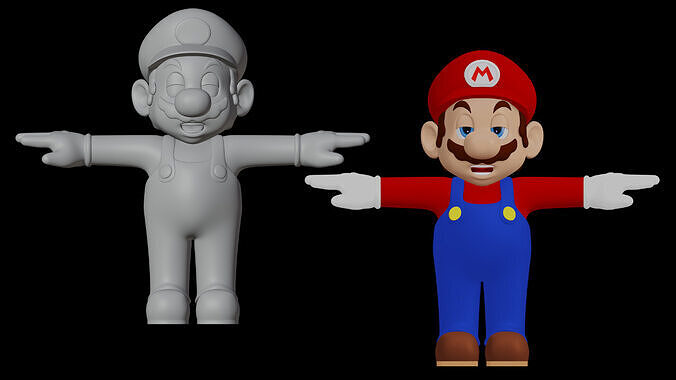 Super Mario Character - Tutorial included 3D model