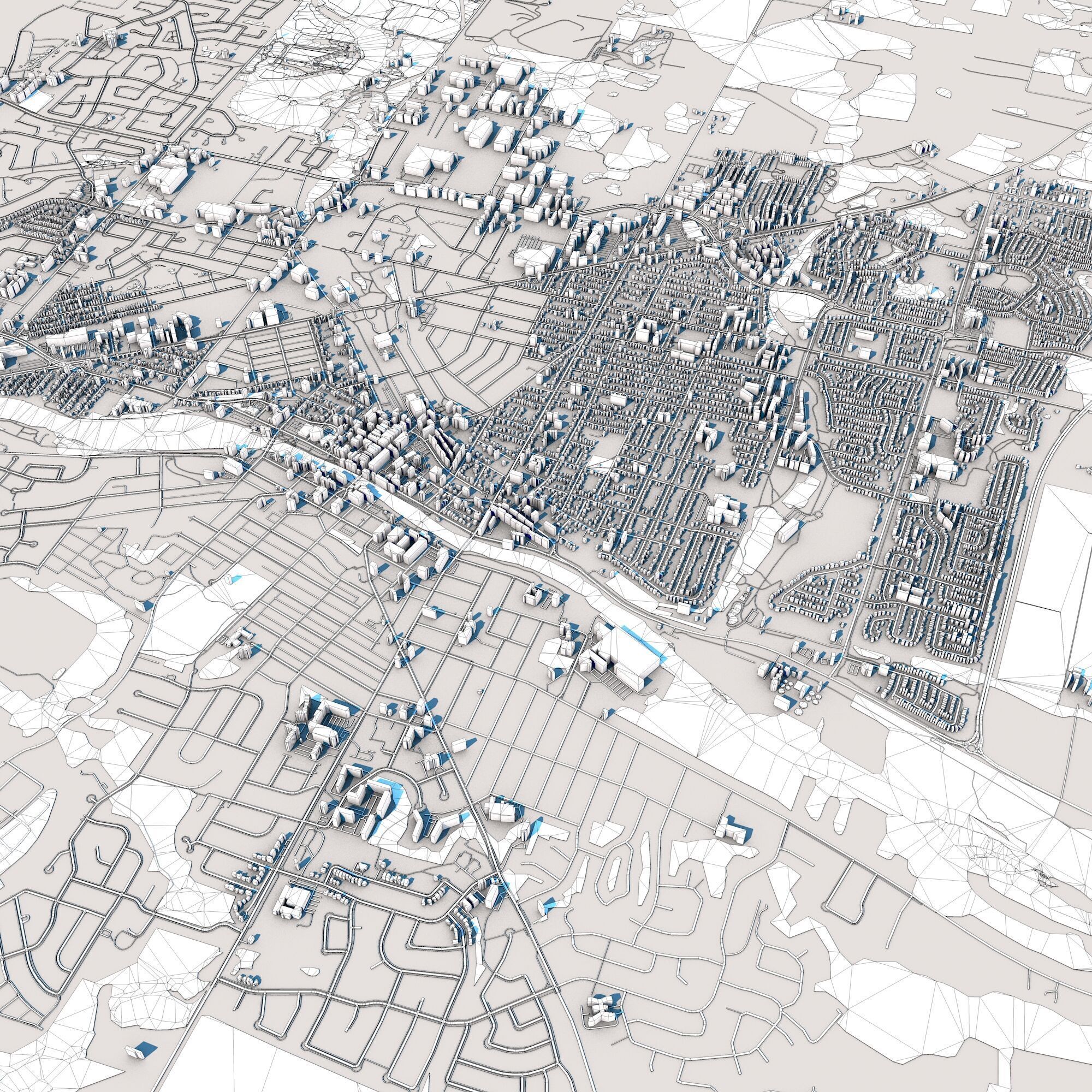 Cambridge City in Canada 3D model_11