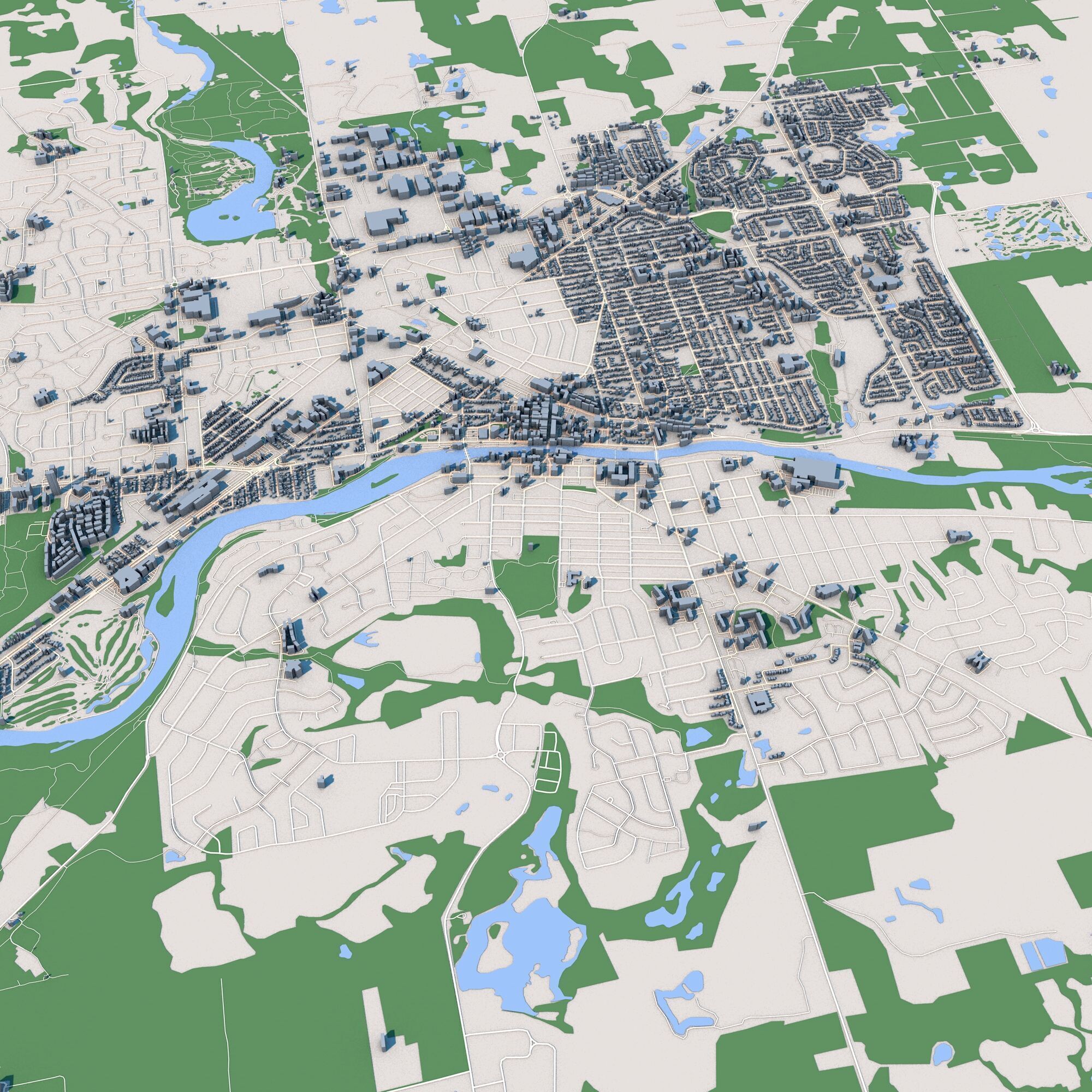 Cambridge City in Canada 3D model_6