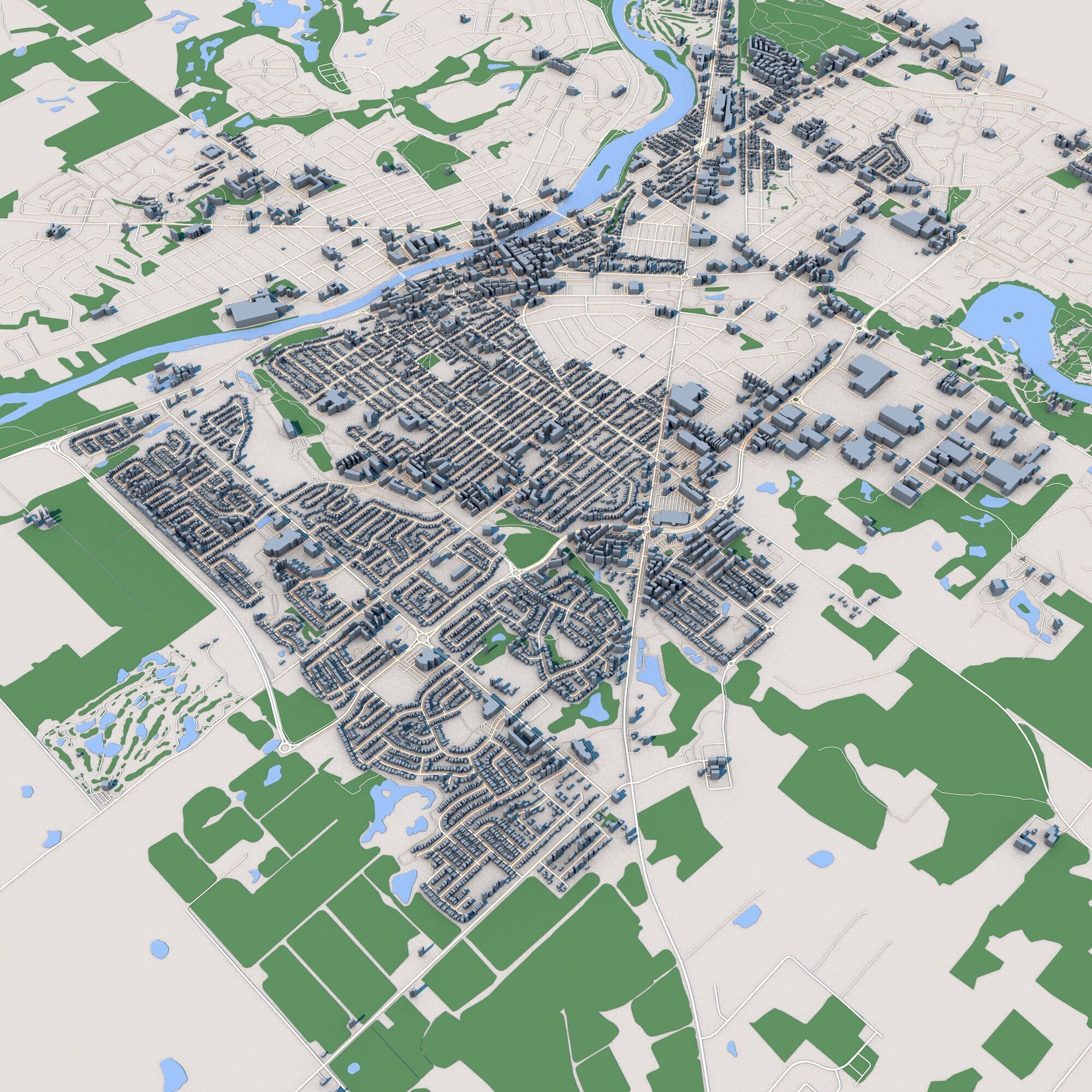 Cambridge City in Canada 3D model_3