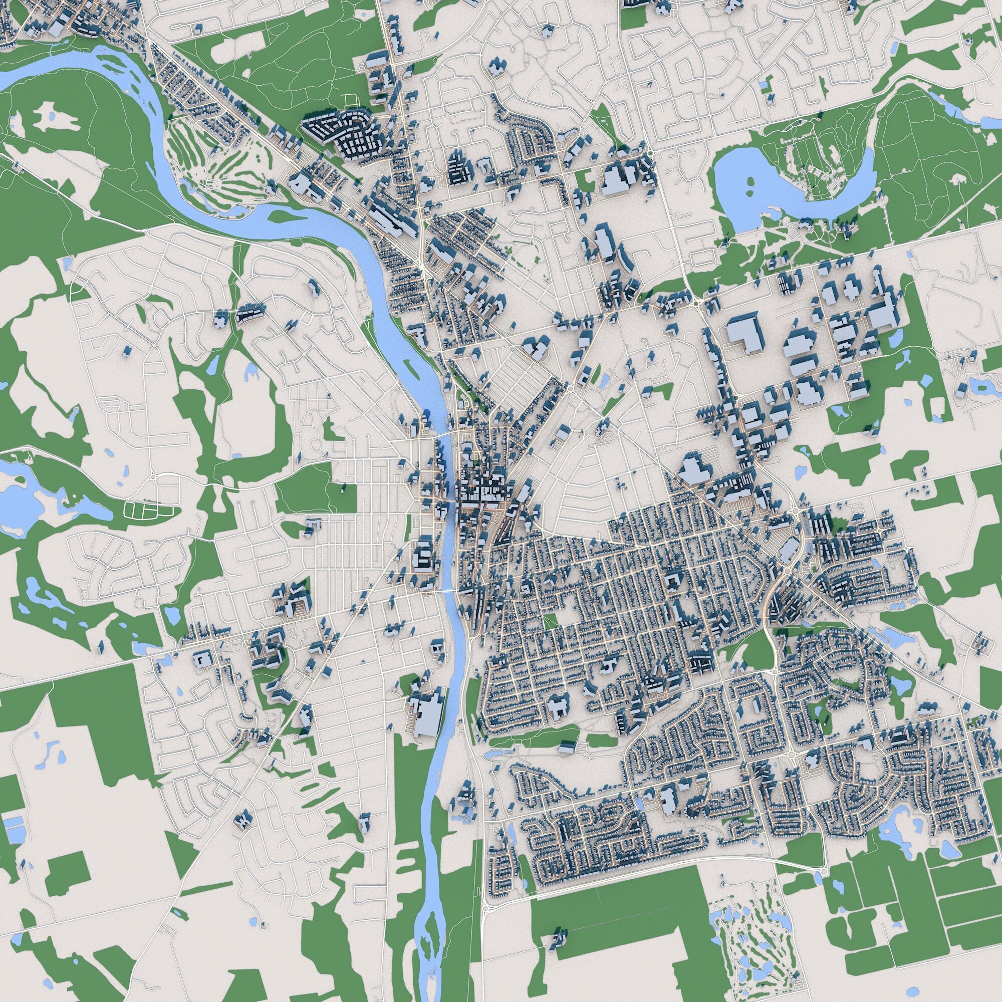 Cambridge City in Canada 3D model_2
