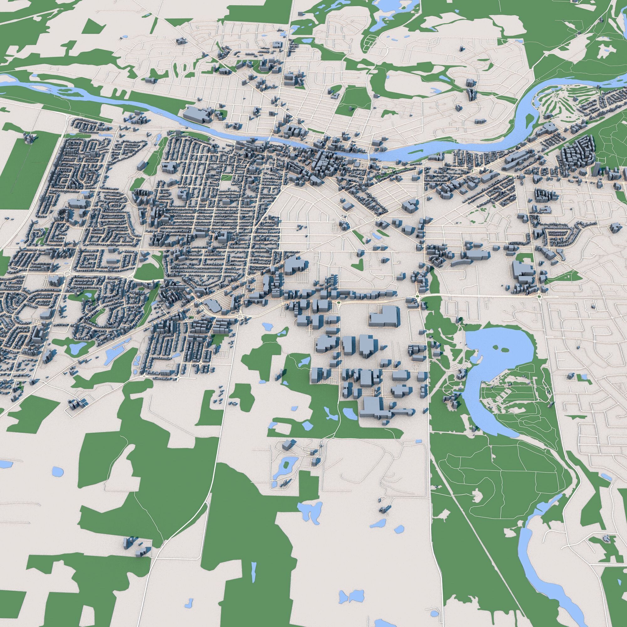 Cambridge City in Canada 3D model_4