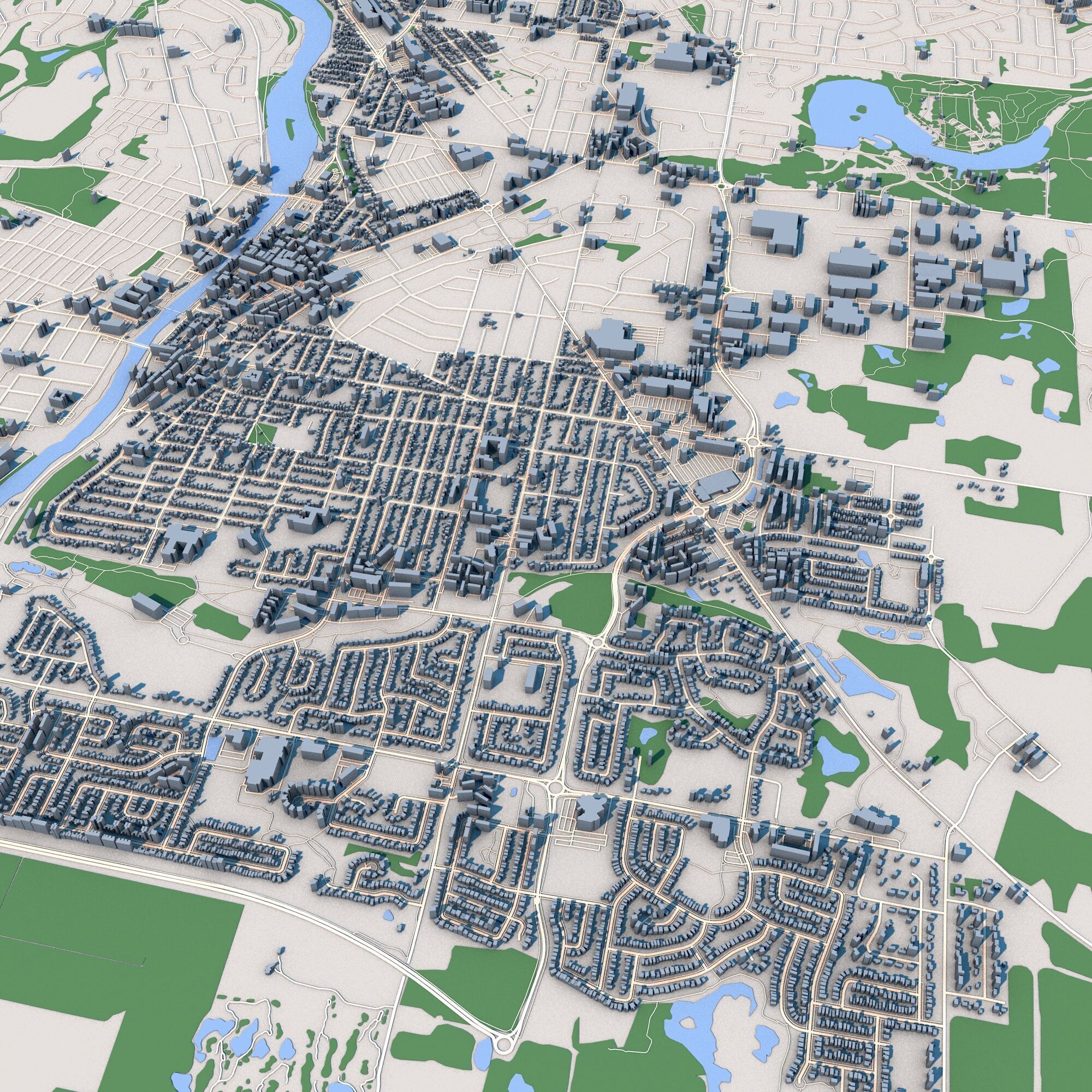 Cambridge City in Canada 3D model_9