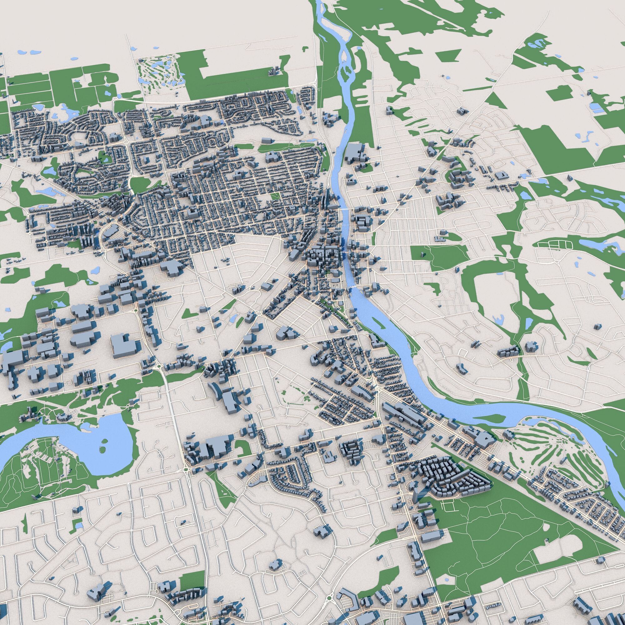 Cambridge City in Canada 3D model_5