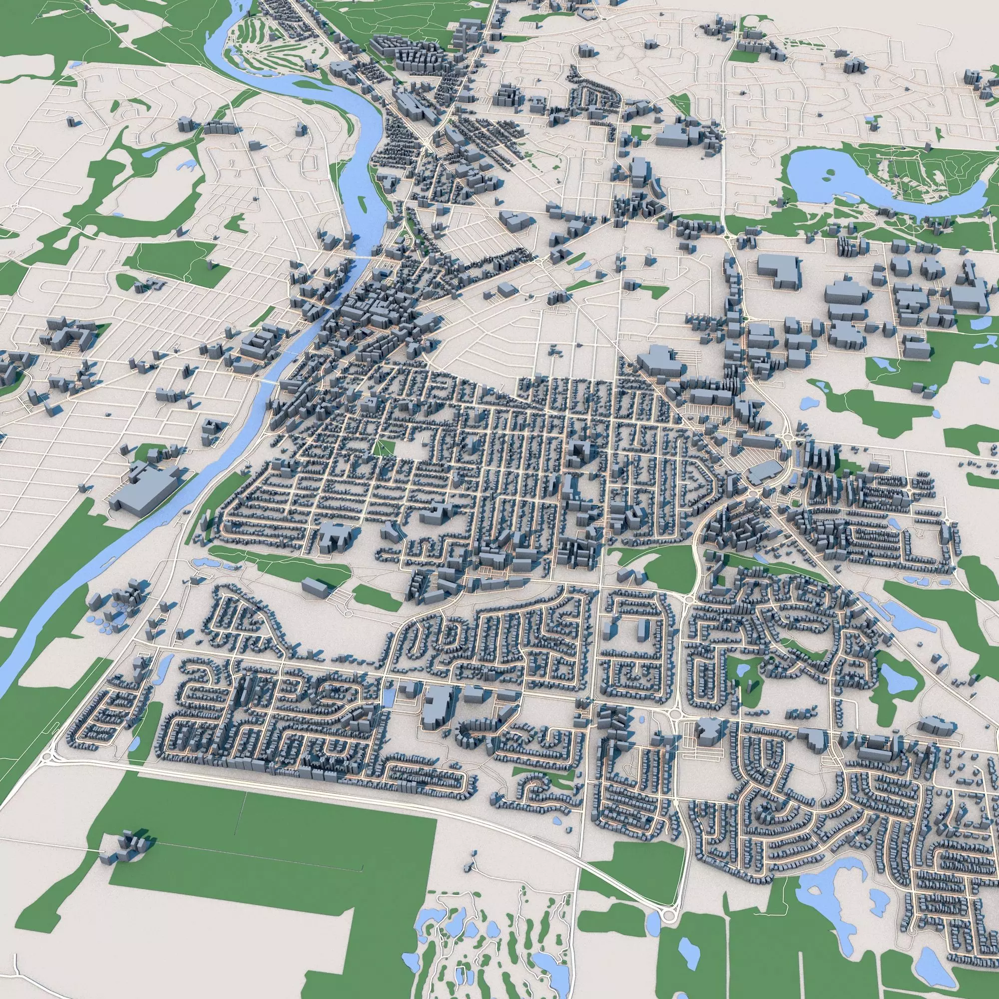 Cambridge City in Canada 3D model_0