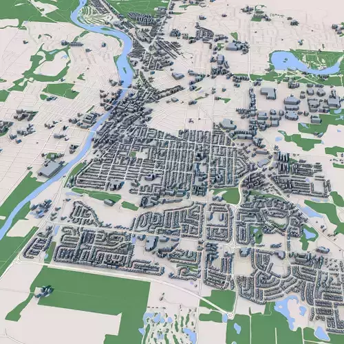 Cambridge City in Canada 3D model