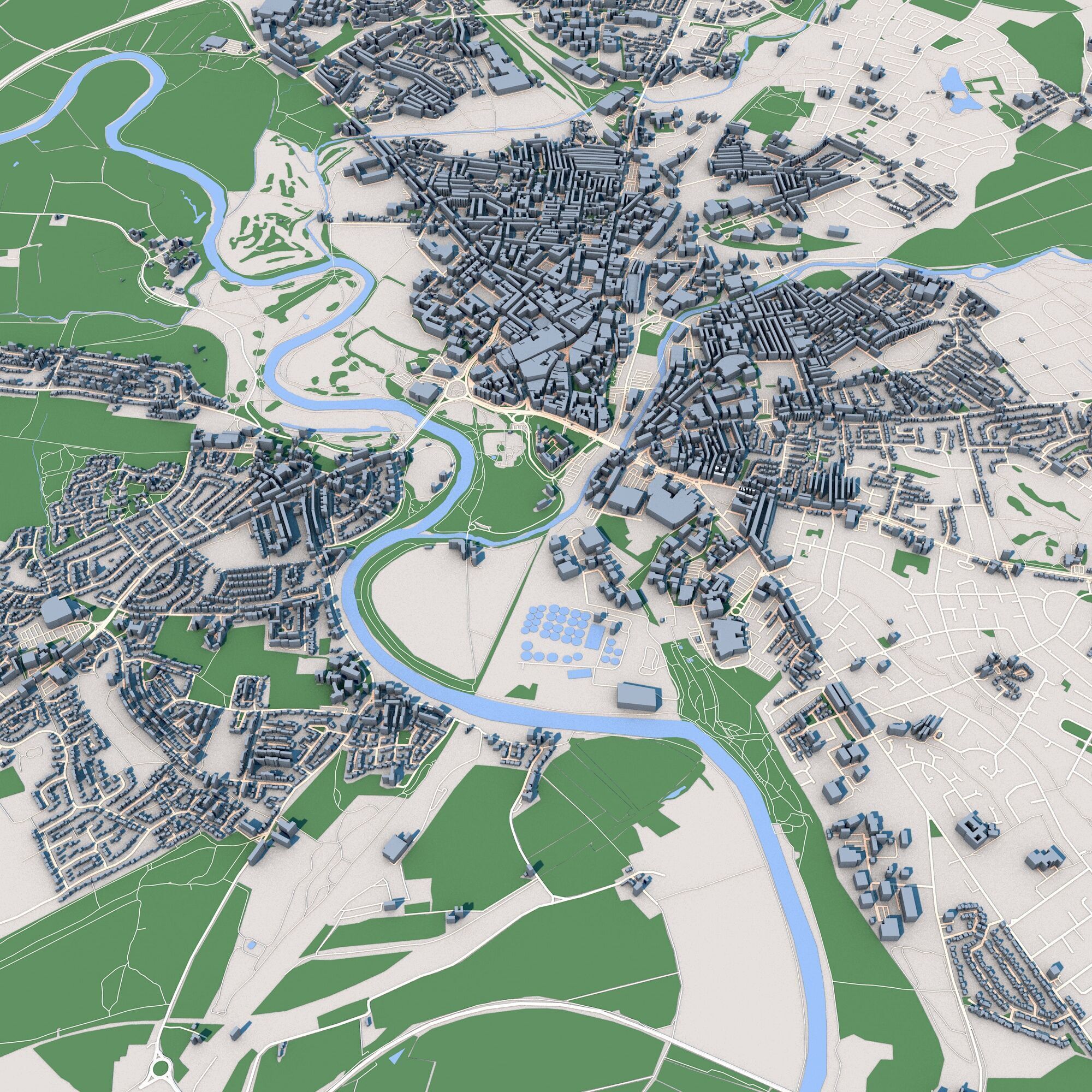 Carlisle City in England 3D model_7