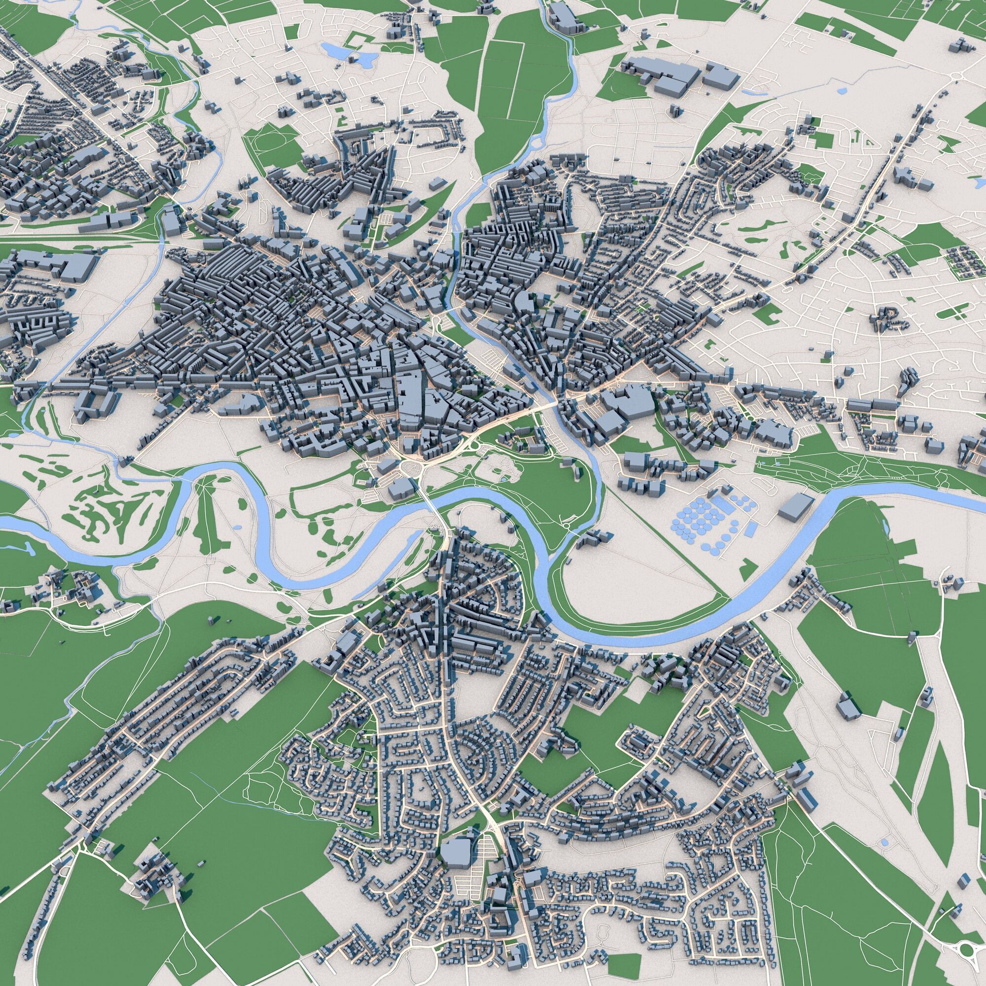 Carlisle City in England 3D model_6