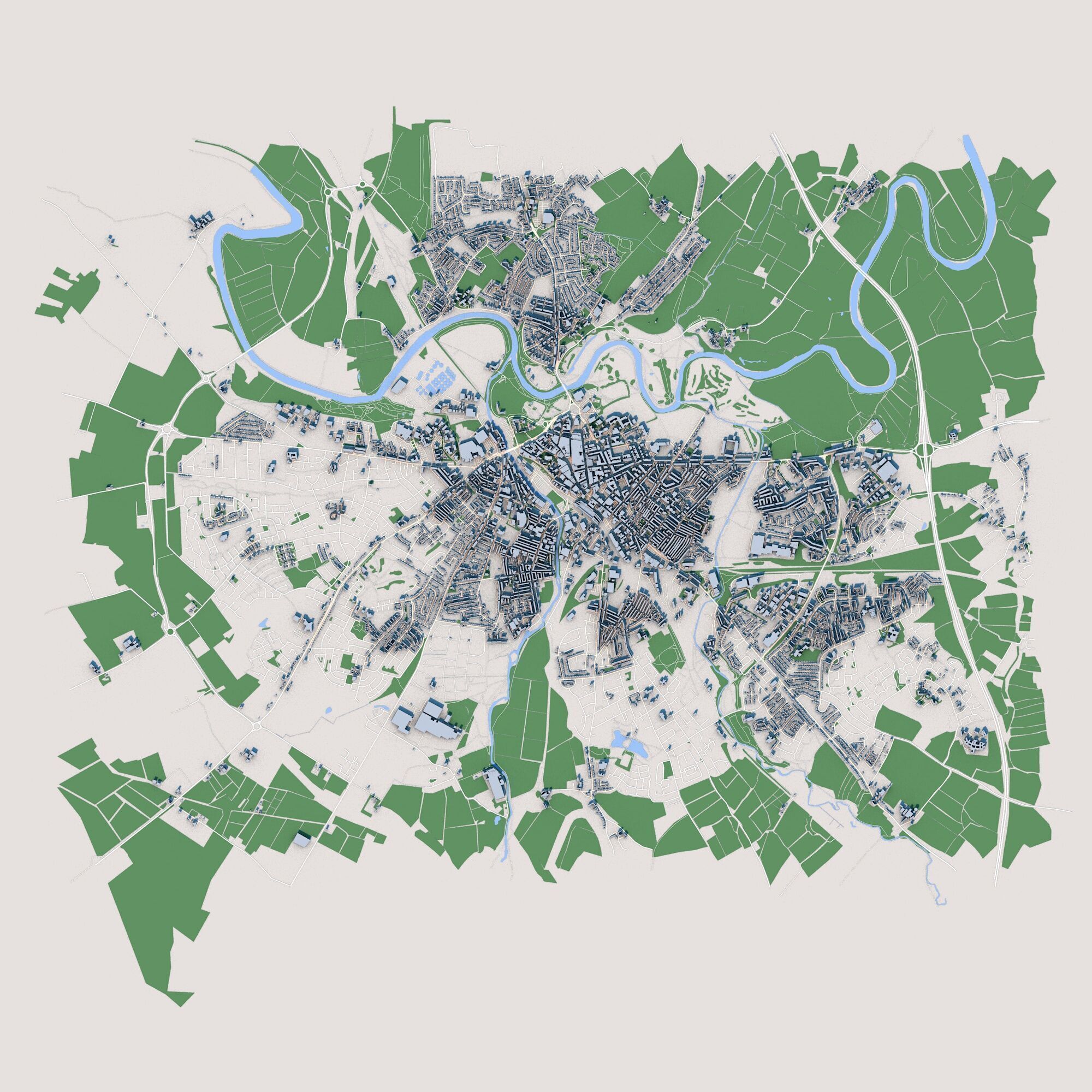 Carlisle City in England 3D model_1