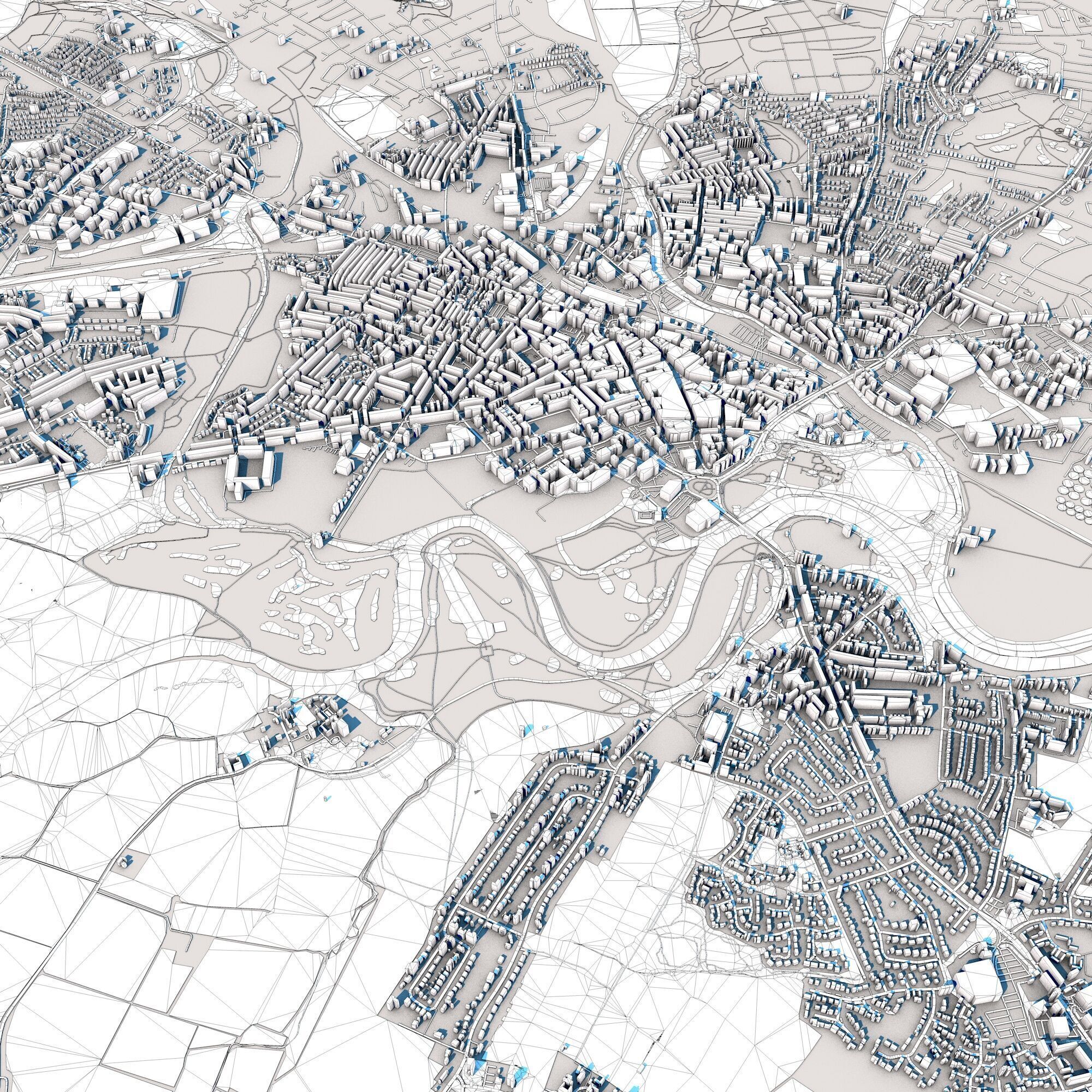 Carlisle City in England 3D model_8