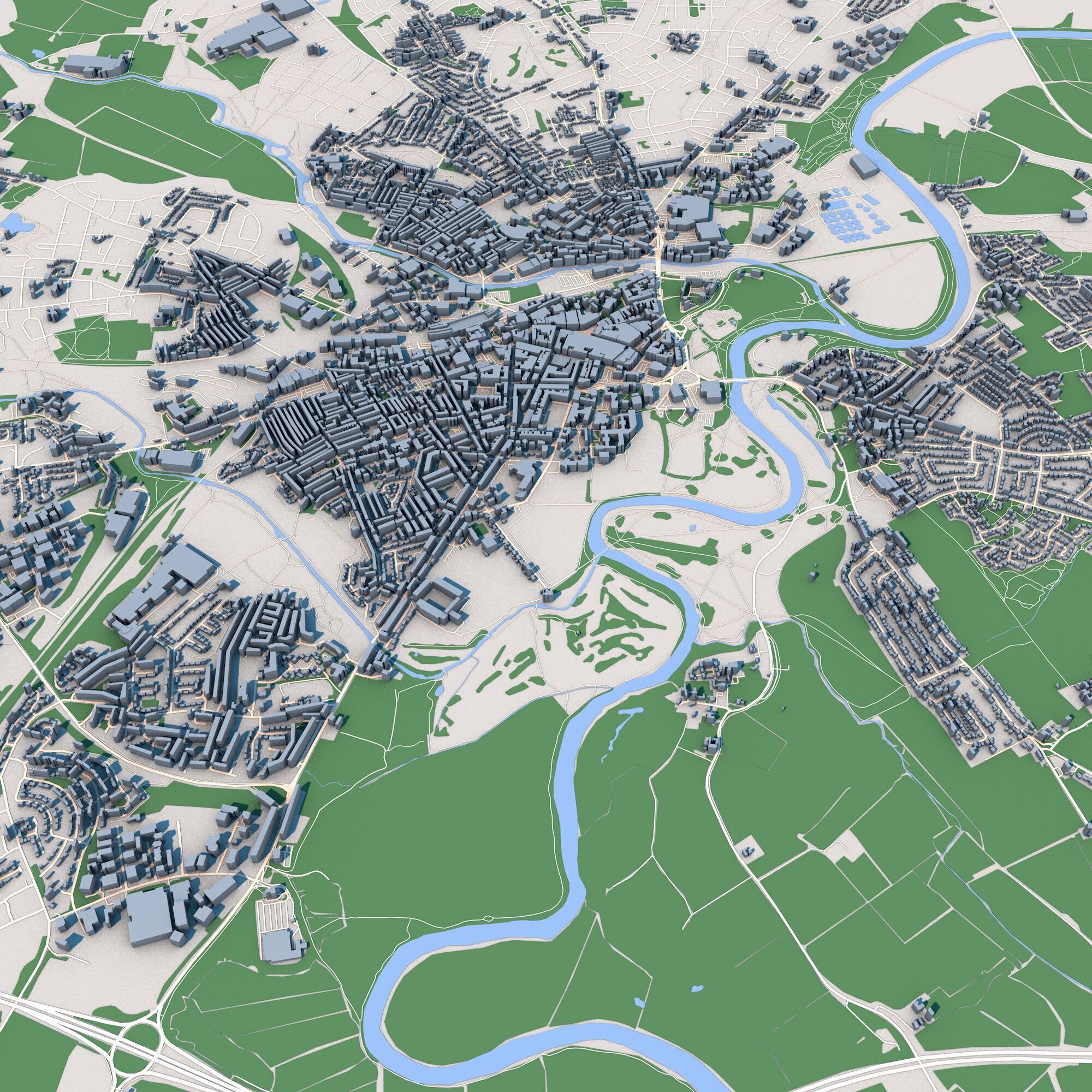 Carlisle City in England 3D model_5