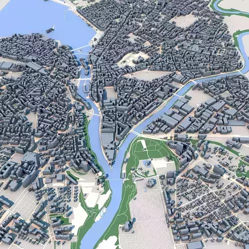 Geneva City Switzerland 3D model