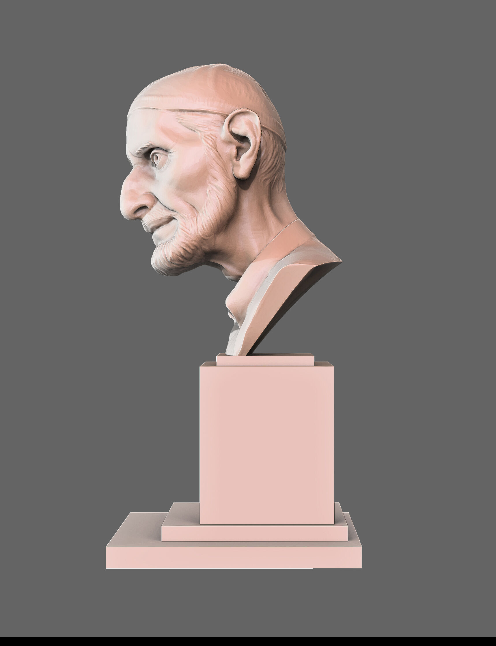 The Old Man Bust 3D print model_7
