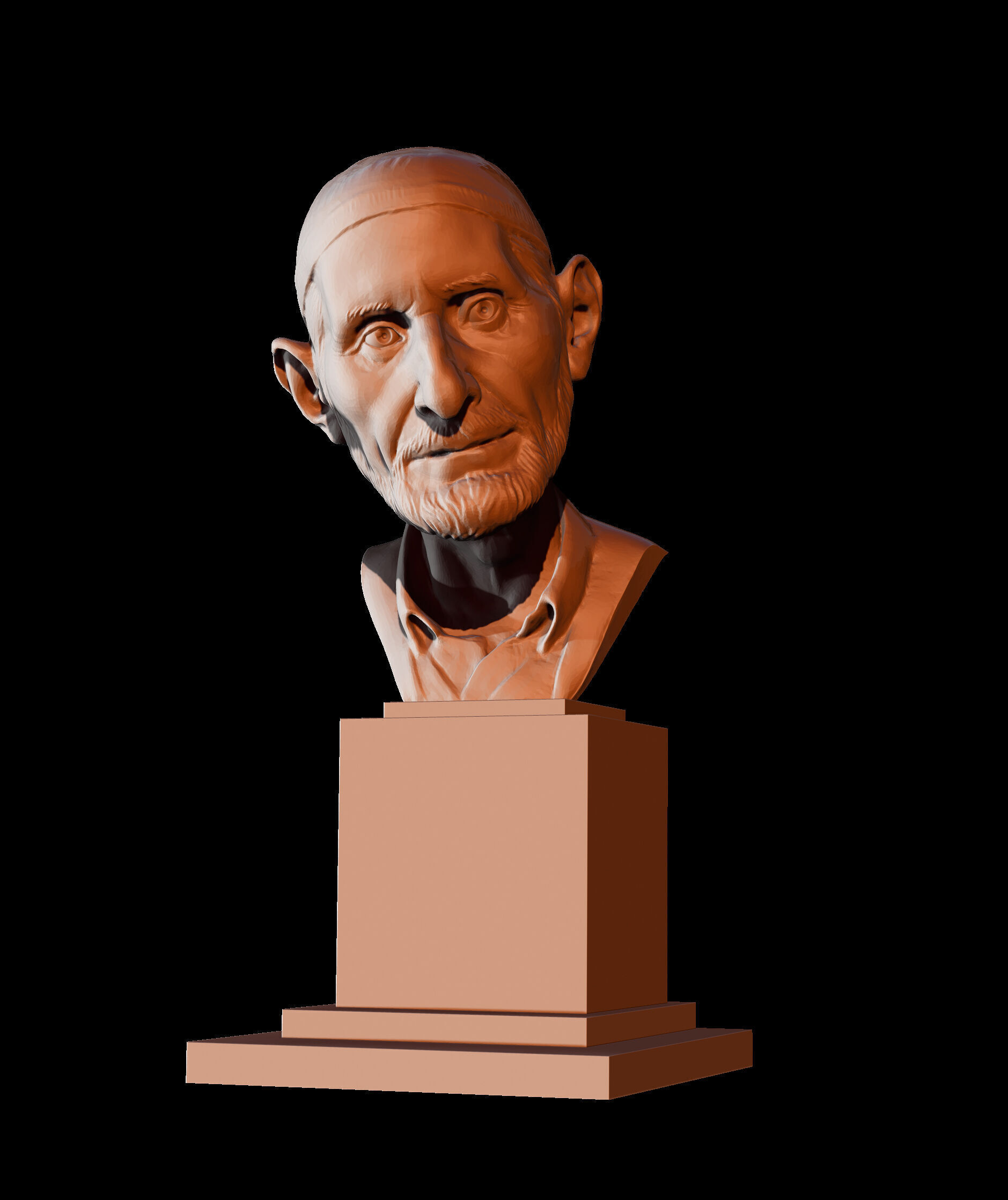 The Old Man Bust 3D print model_8