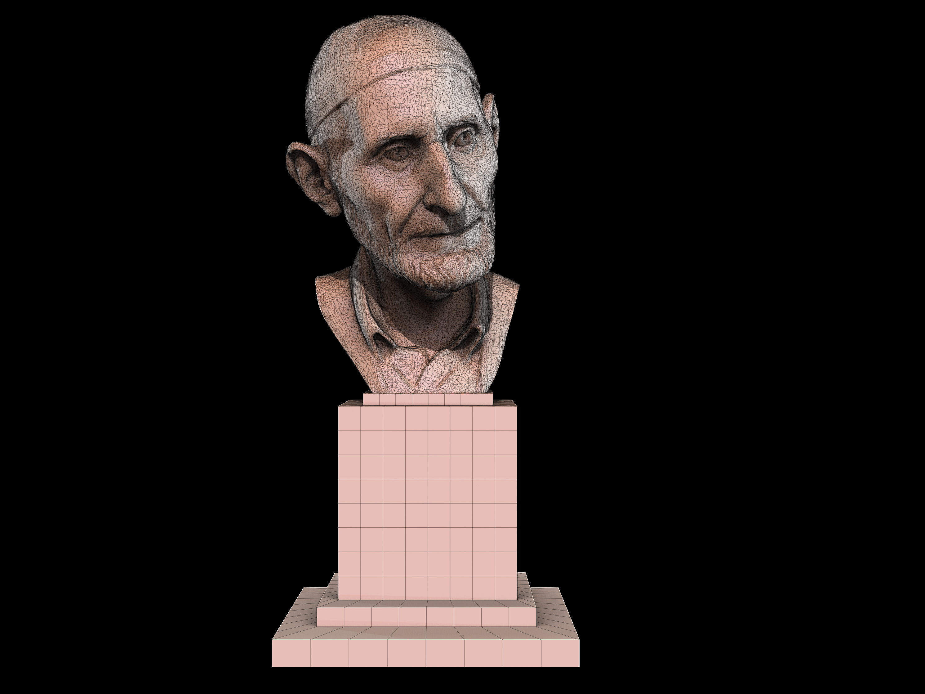 The Old Man Bust 3D print model_10