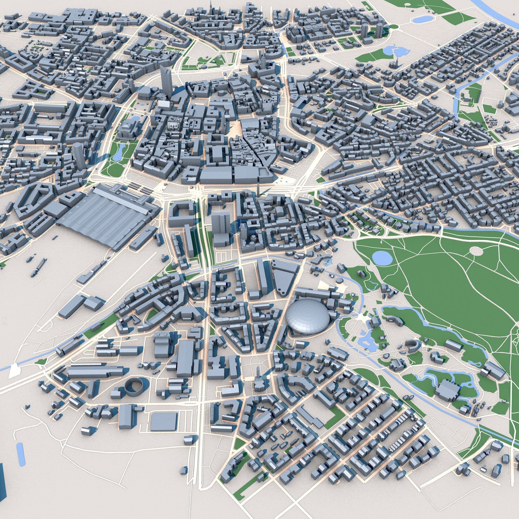 Leipzig City Germany  3D model_6
