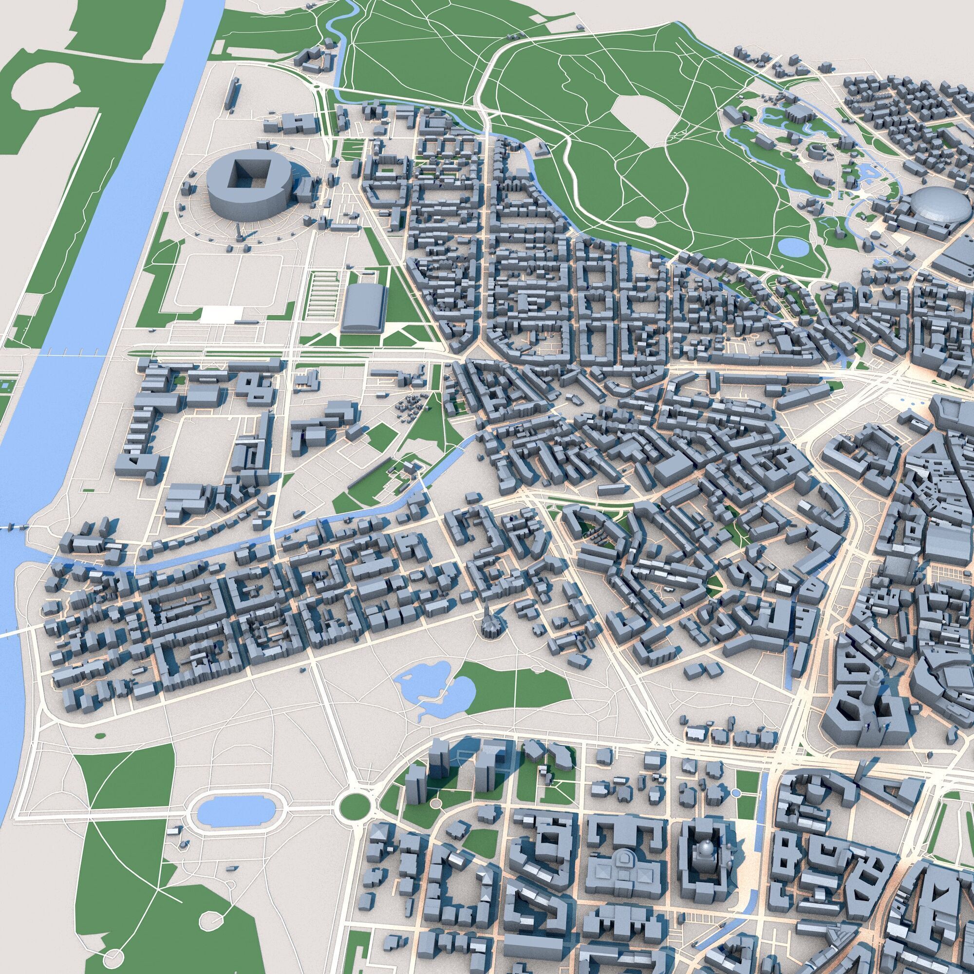 Leipzig City Germany  3D model_3