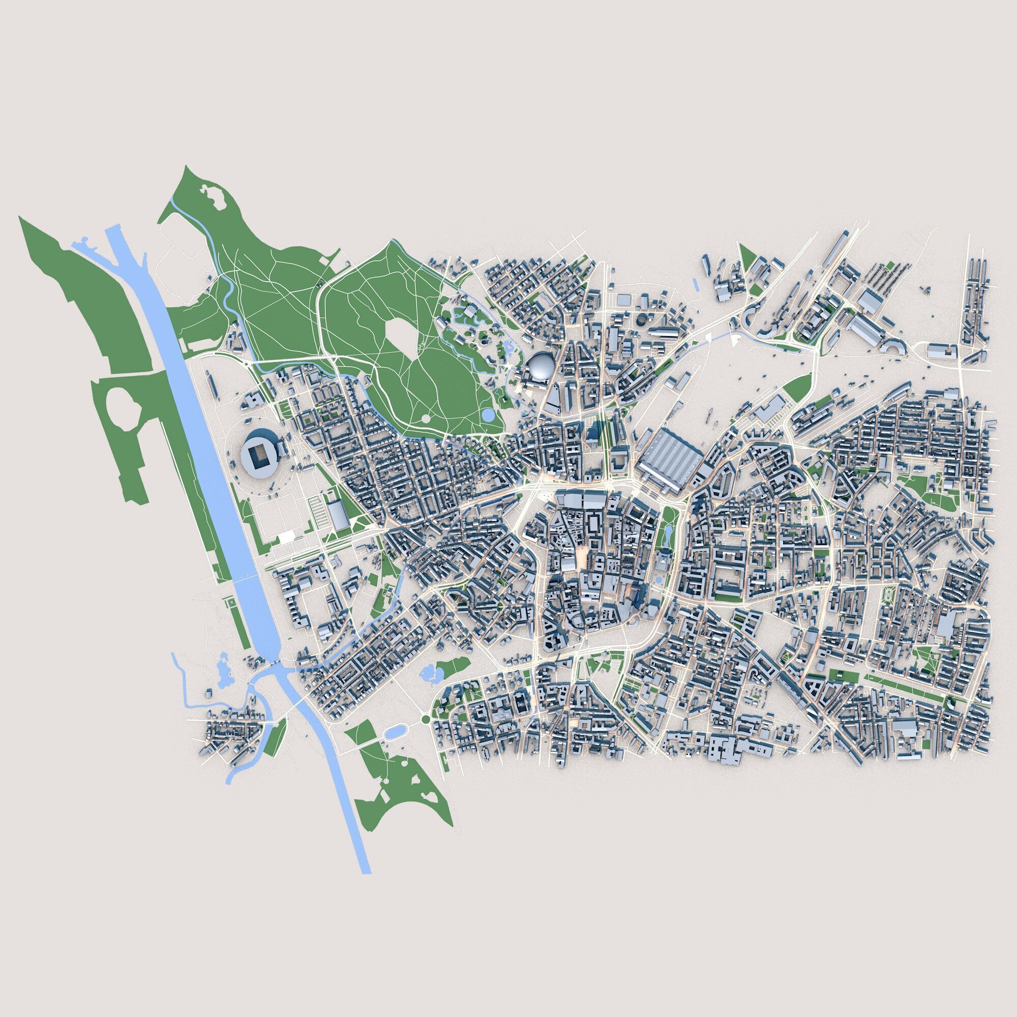 Leipzig City Germany  3D model_1