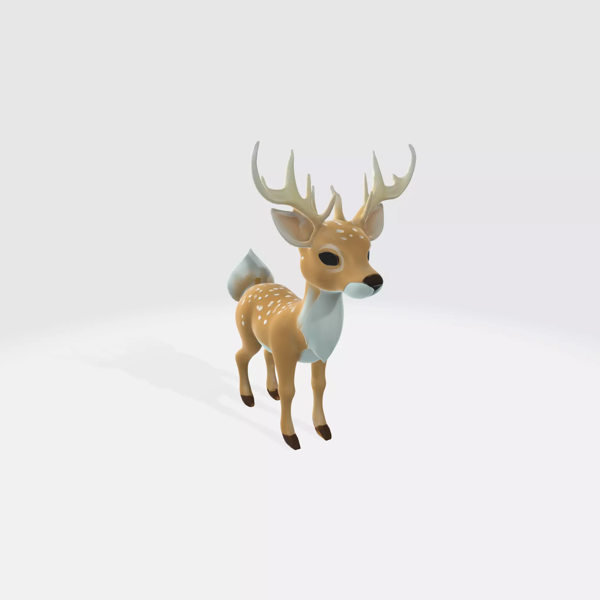 Cute Buck with Antlers 3D model