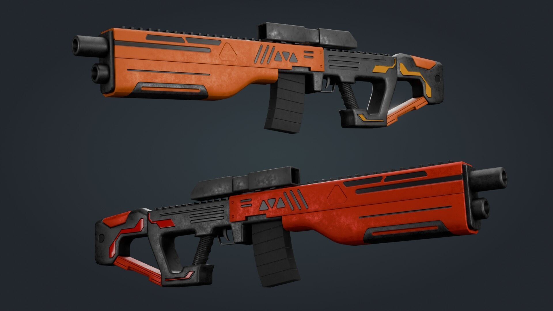 Sci-Fi Machine Gun - game ready - PBR Low-poly 3D model_7