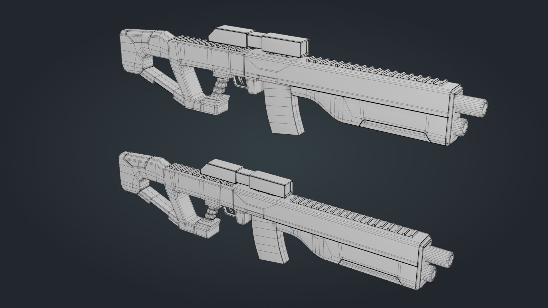 Sci-Fi Machine Gun - game ready - PBR Low-poly 3D model_9