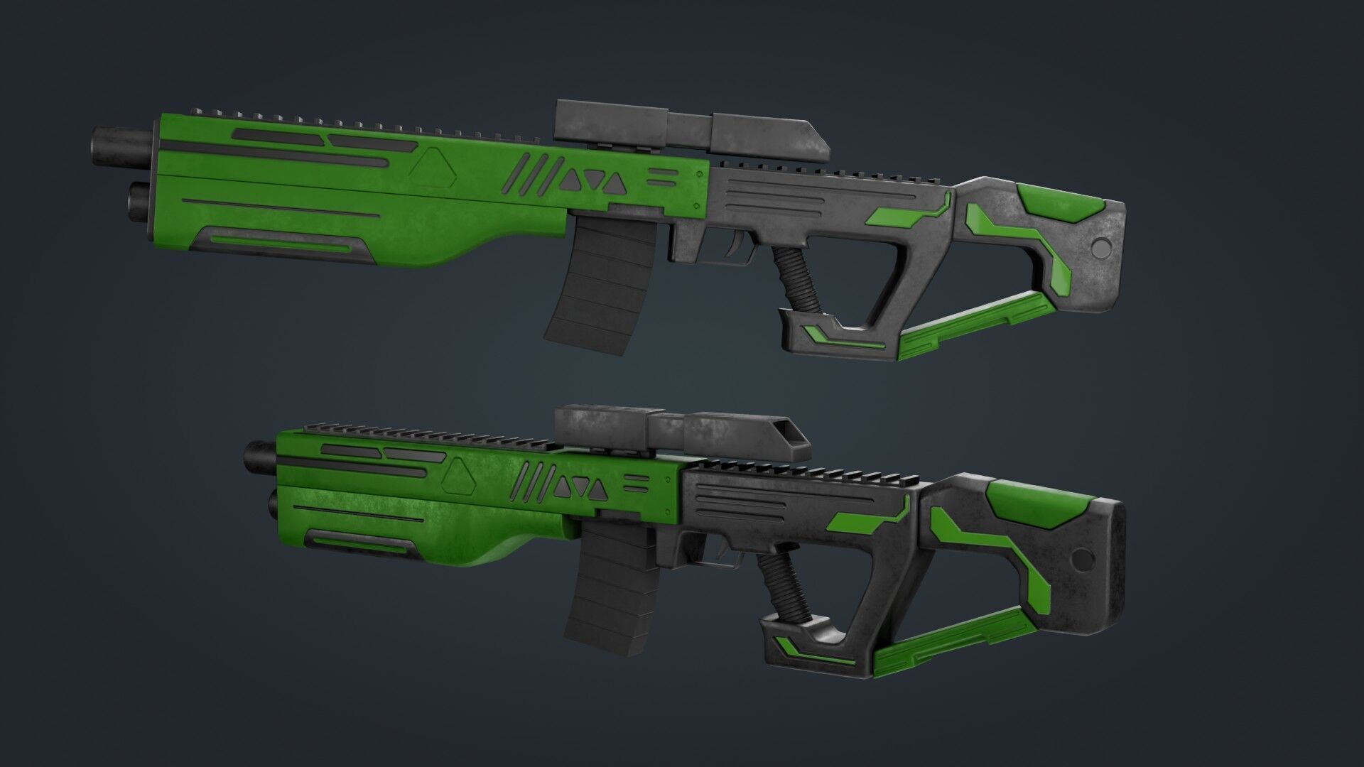 Sci-Fi Machine Gun - game ready - PBR Low-poly 3D model_4