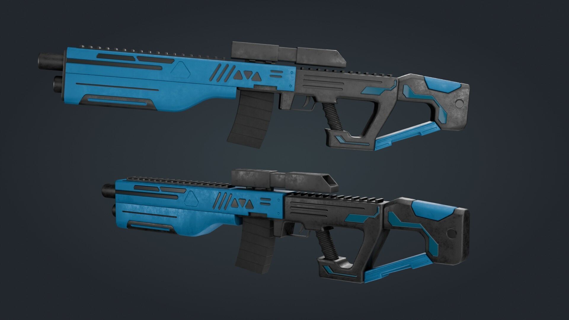 Sci-Fi Machine Gun - game ready - PBR Low-poly 3D model_3