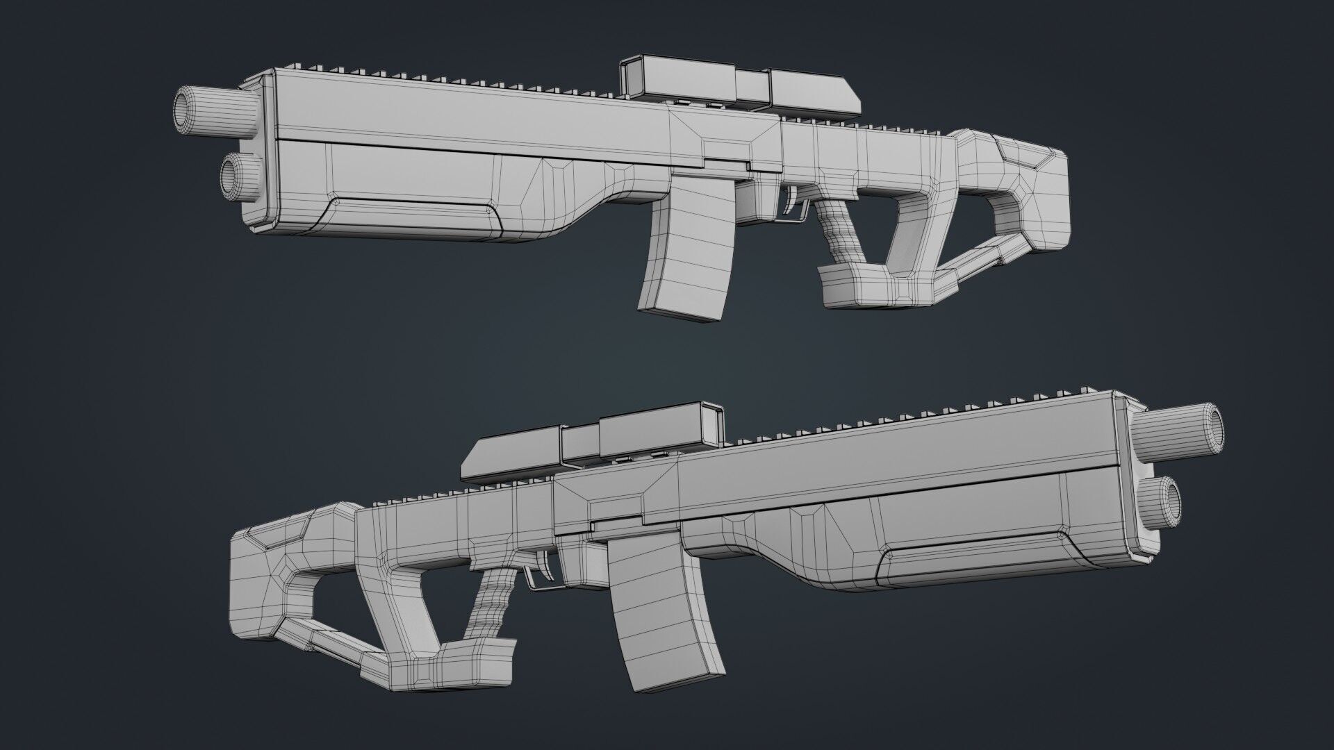 Sci-Fi Machine Gun - game ready - PBR Low-poly 3D model_8