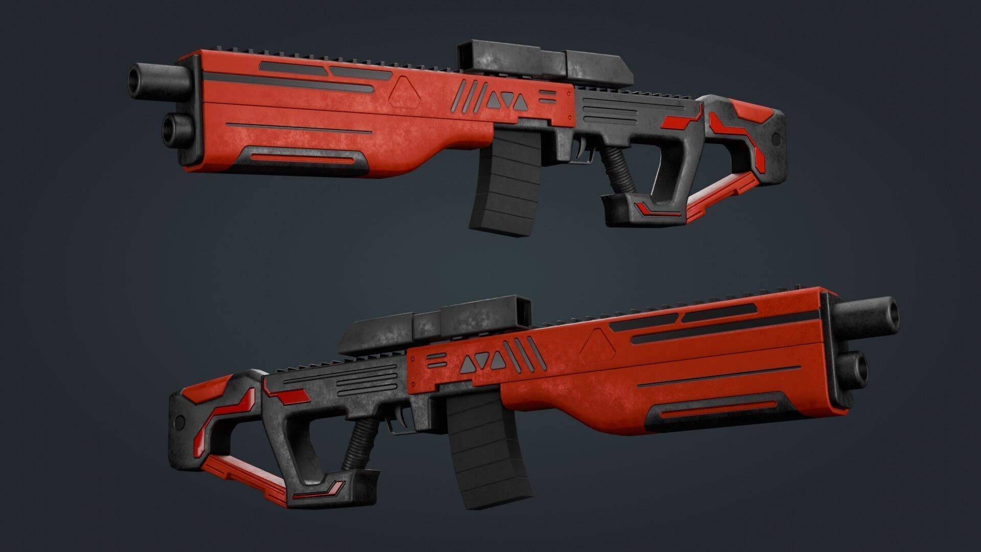 Sci-Fi Machine Gun - game ready - PBR Low-poly 3D model_1