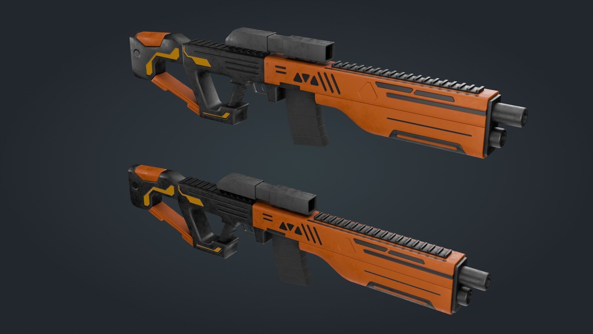 Sci-Fi Machine Gun - game ready - PBR Low-poly 3D model_2