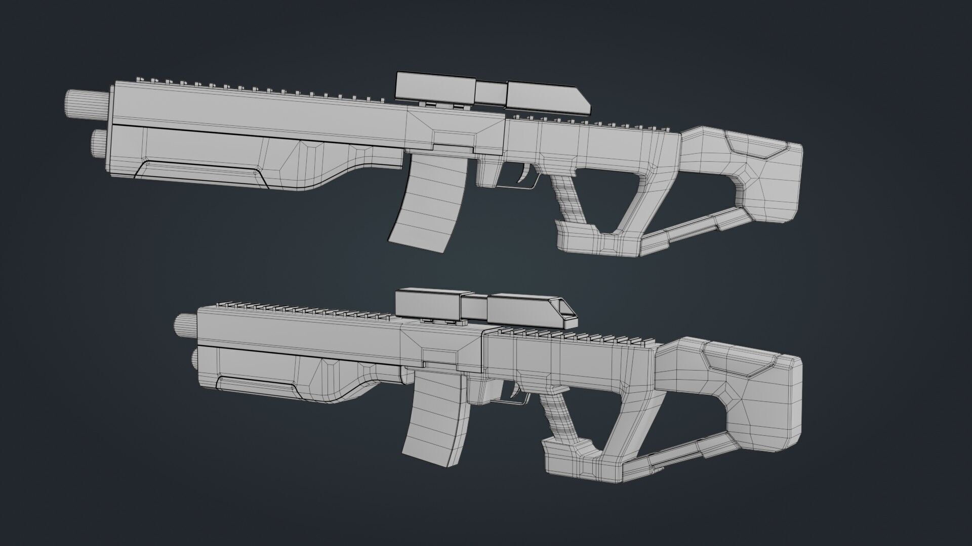 Sci-Fi Machine Gun - game ready - PBR Low-poly 3D model_11