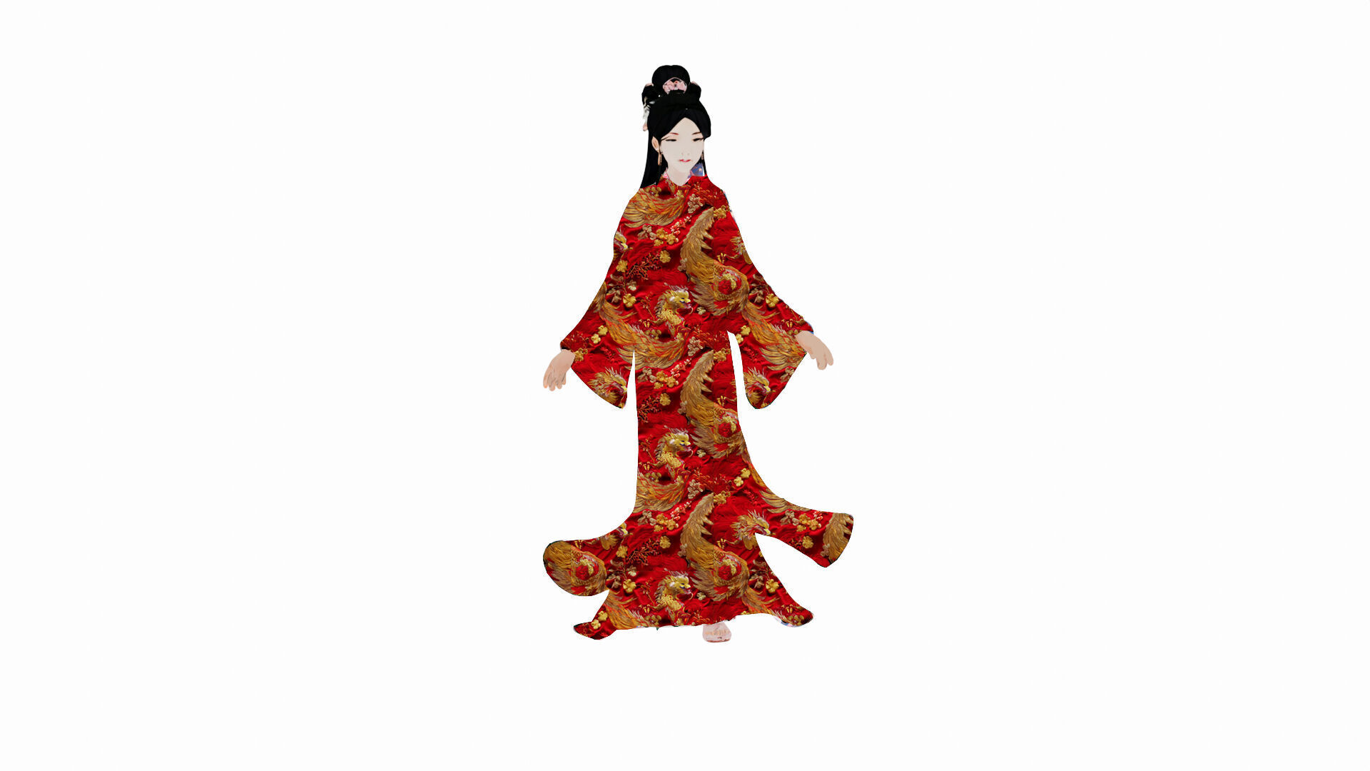 20 Seamless Chinese Hanfu Fabrics PBR Textures with 3D Model Texture_7