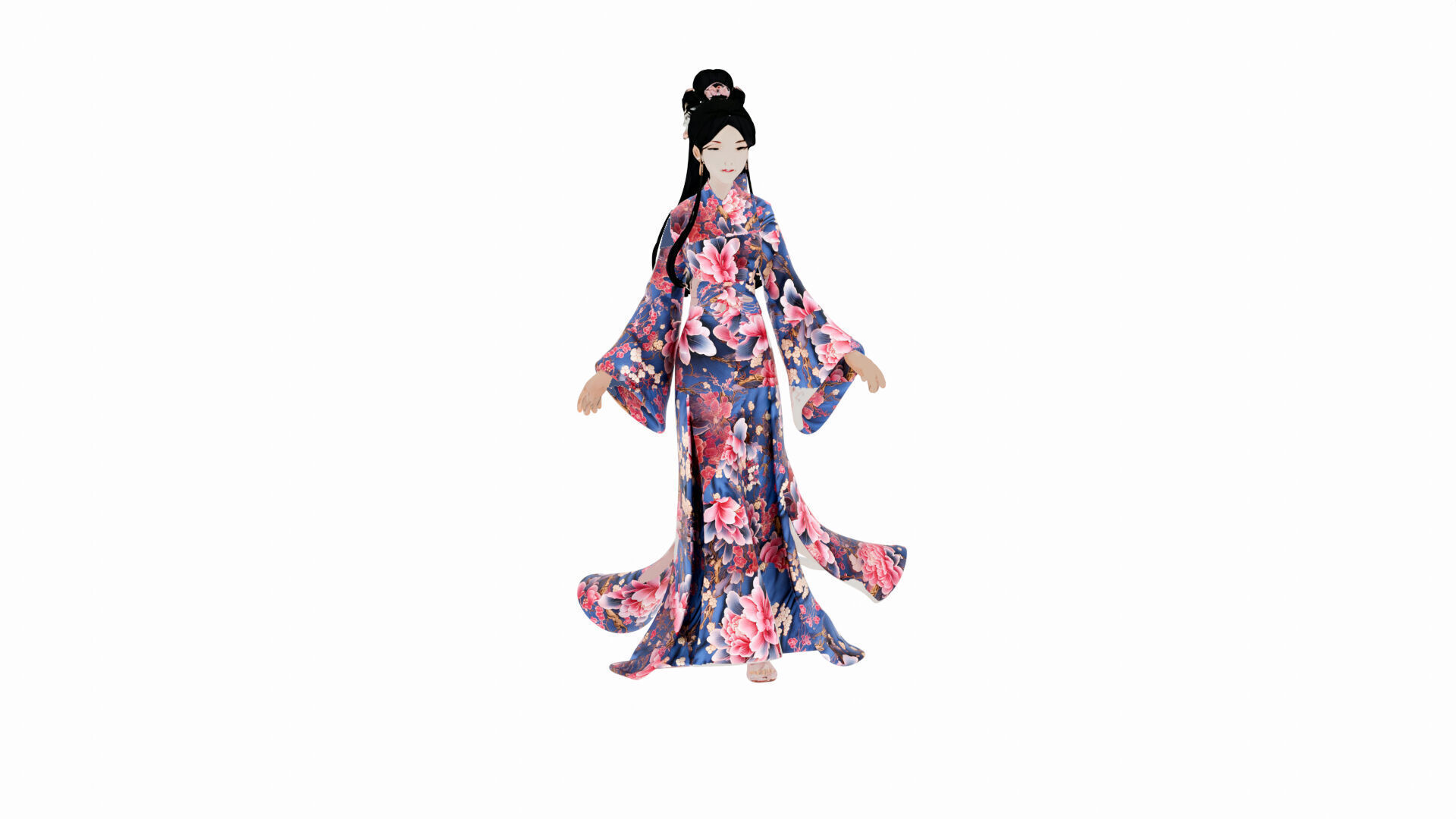 20 Seamless Chinese Hanfu Fabrics PBR Textures with 3D Model Texture_5