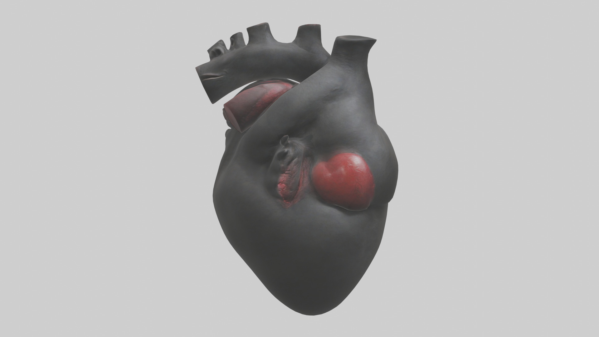 Gorilla Heart Low-poly 3D model_2