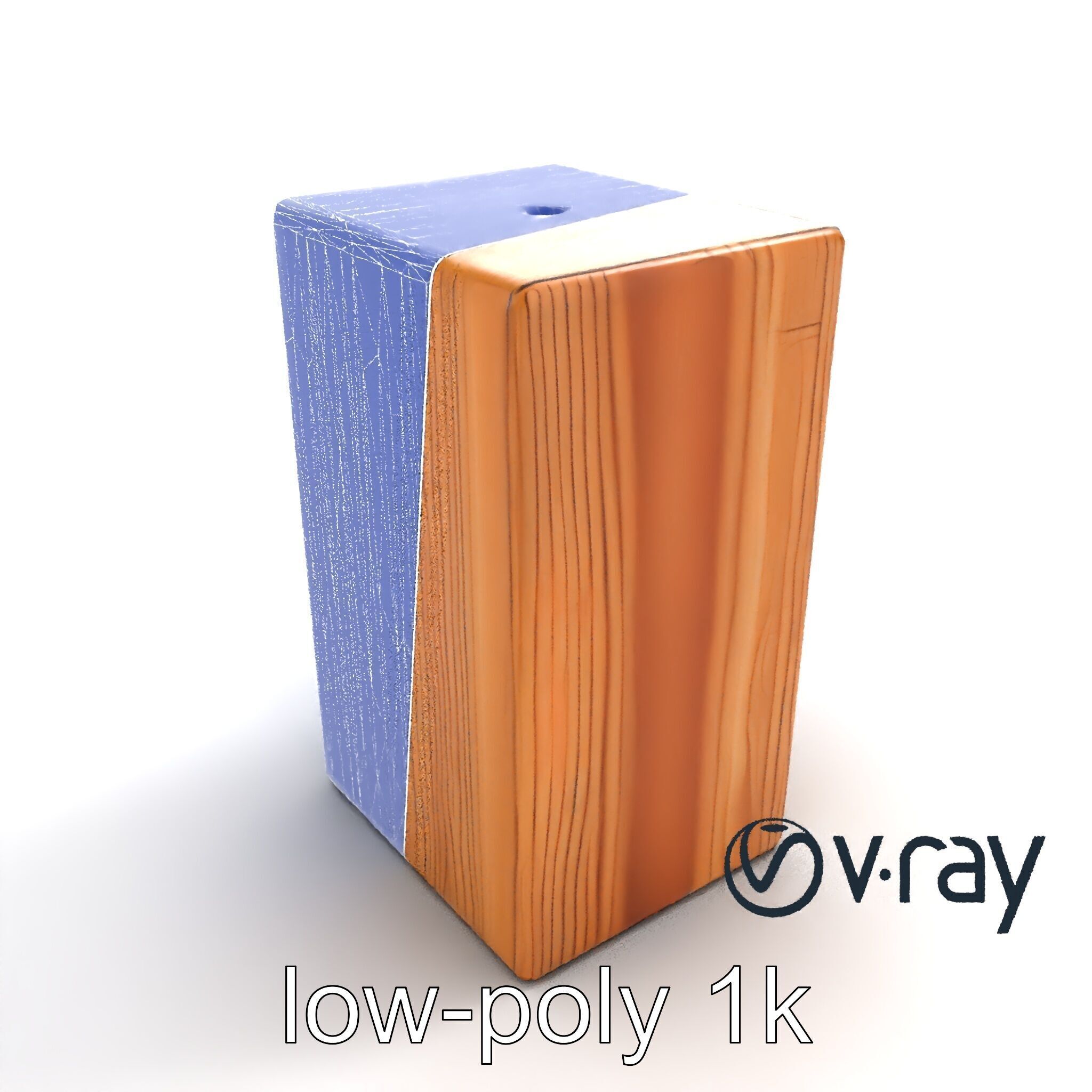 Modern Ash Wood Block model pack Low-poly 3D model_10