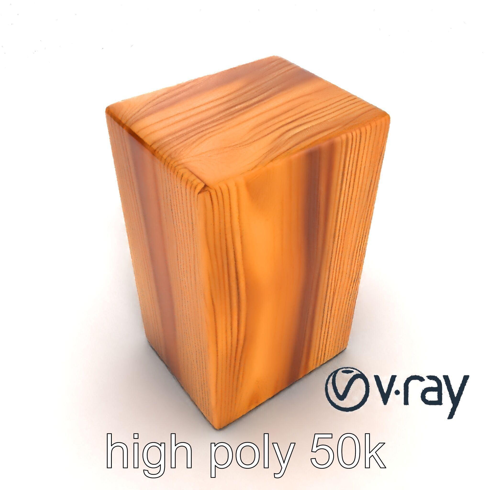 Modern Ash Wood Block model pack Low-poly 3D model_11