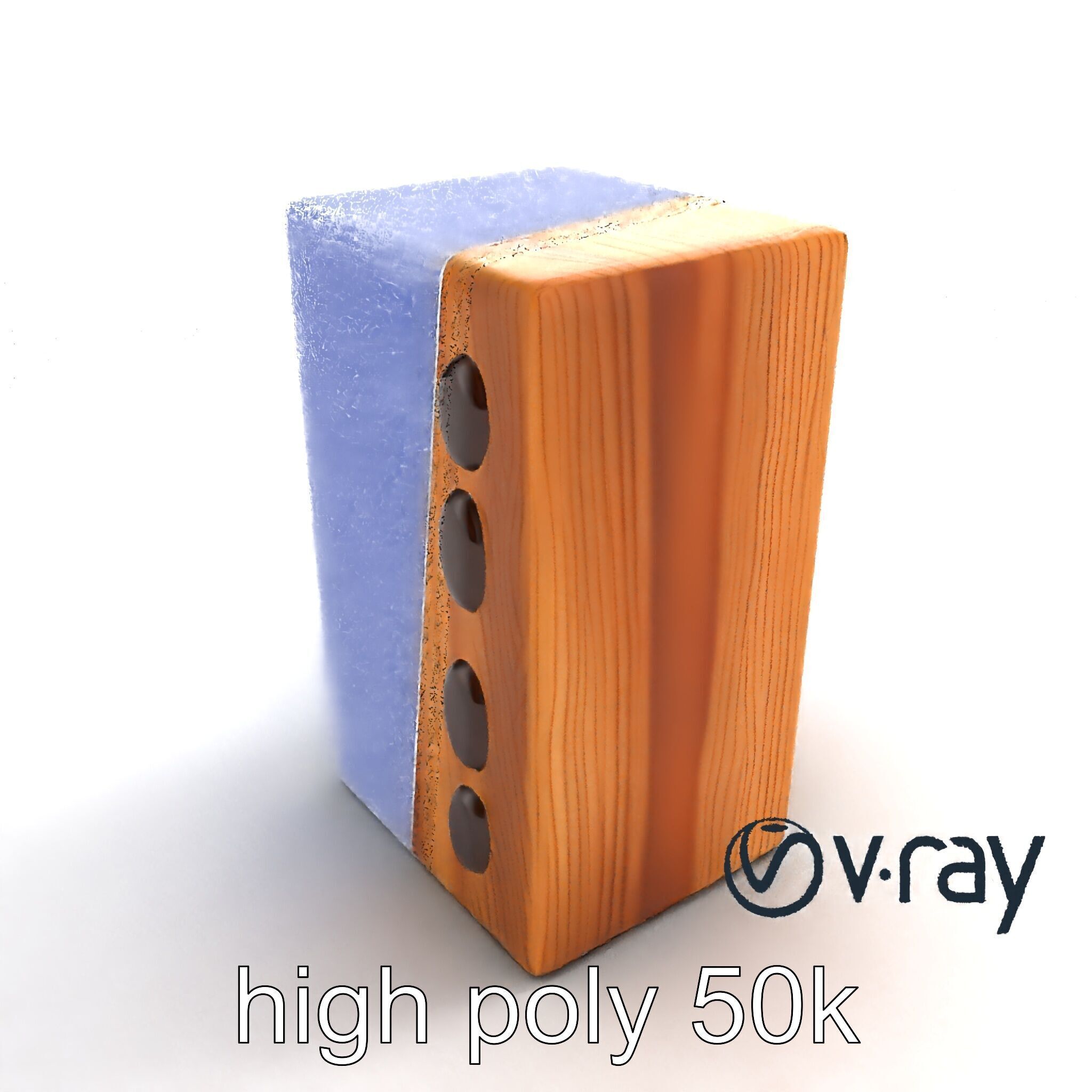 Modern Ash Wood Block model pack Low-poly 3D model_17