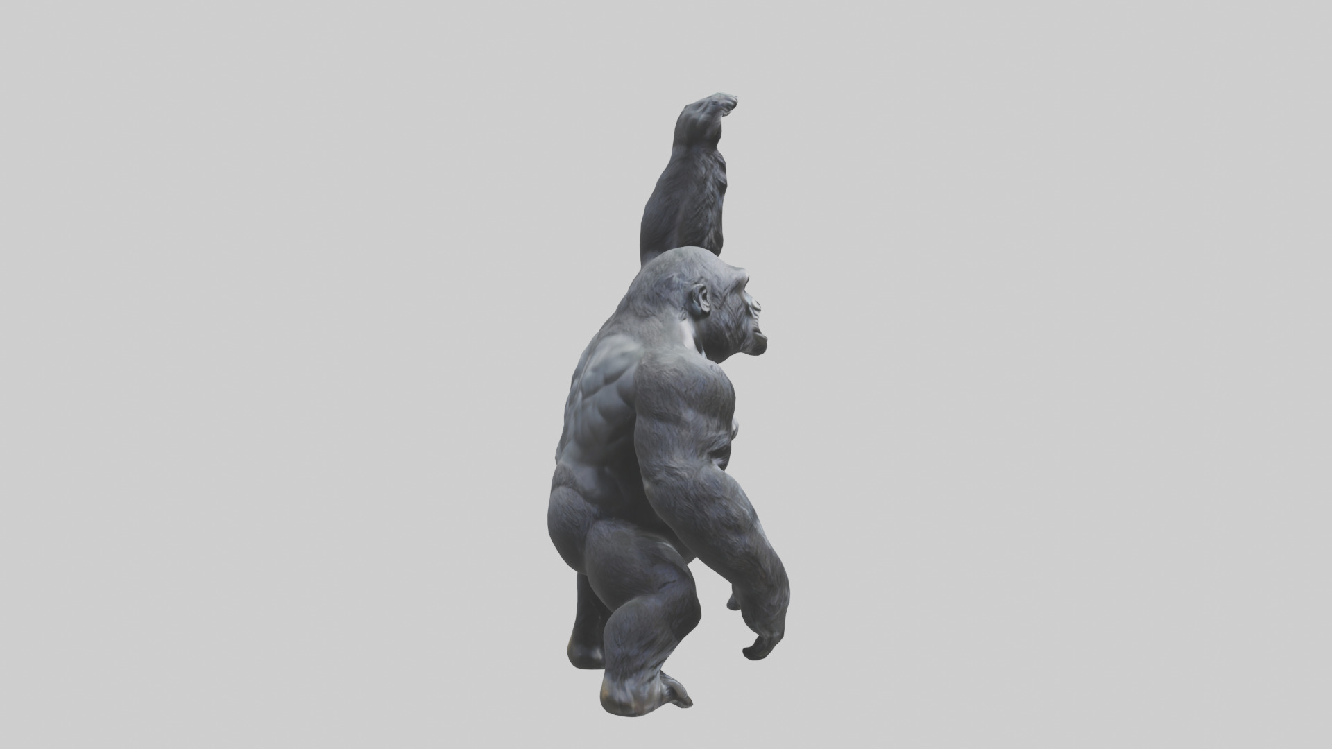 Gorilla statue model Low-poly 3D model_13