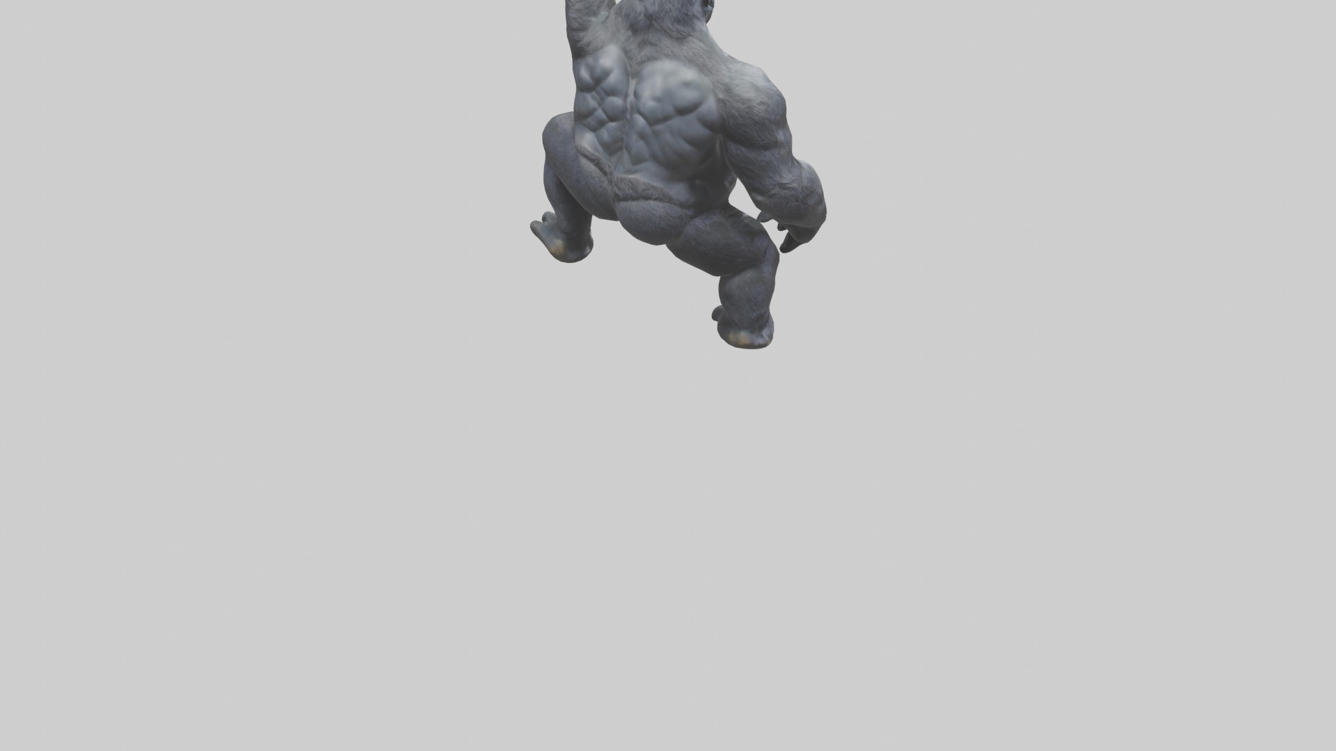 Gorilla statue model Low-poly 3D model_6