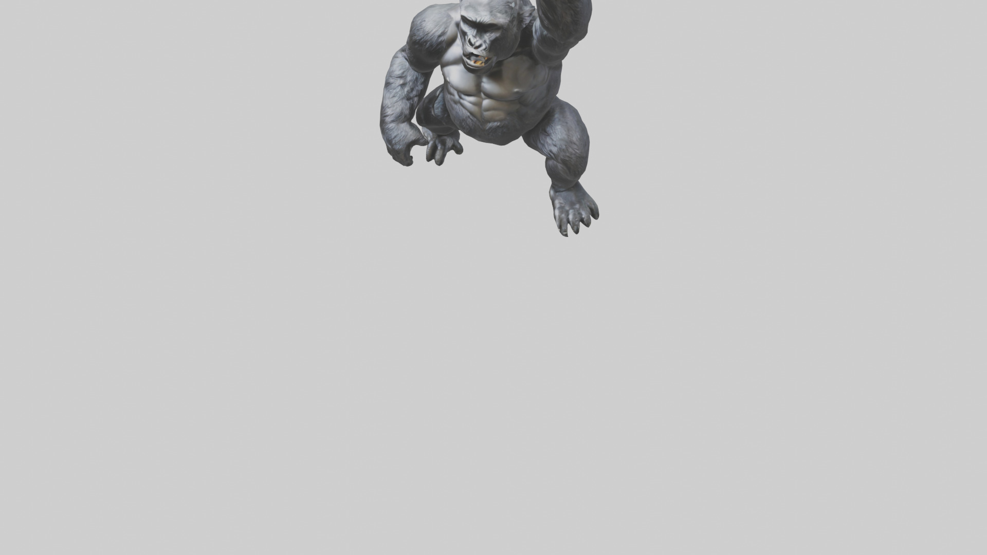Gorilla statue model Low-poly 3D model_7